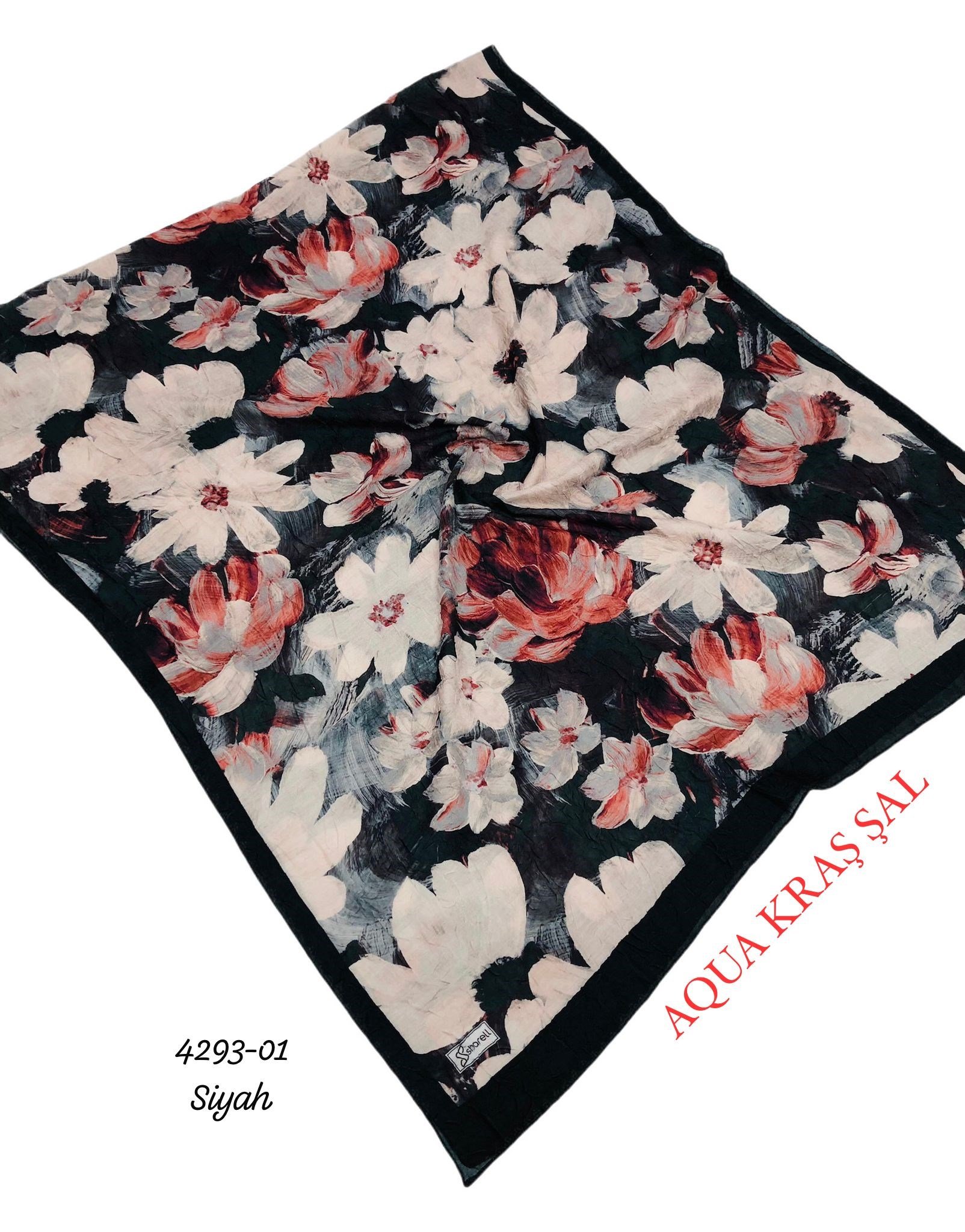 4293 Desenli Bambu (Aqua) Kraş Şal