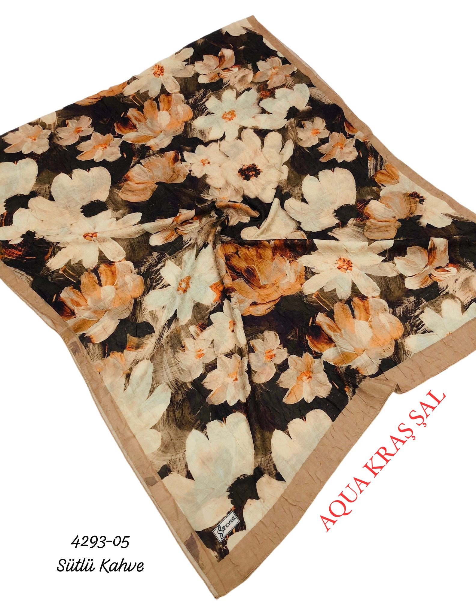 4293 Desenli Bambu (Aqua) Kraş Şal