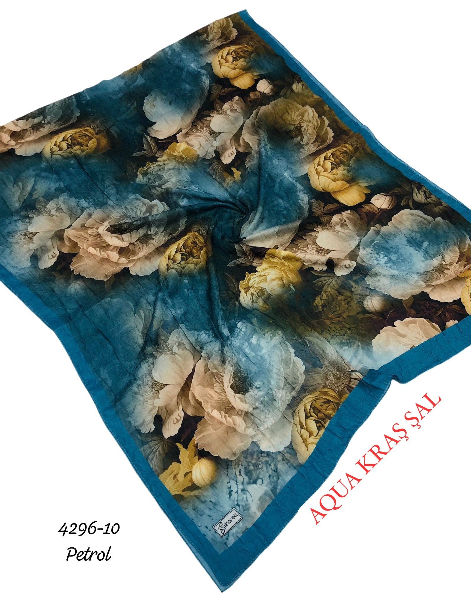 4296 Desenli Bambu (Aqua) Kraş Şal