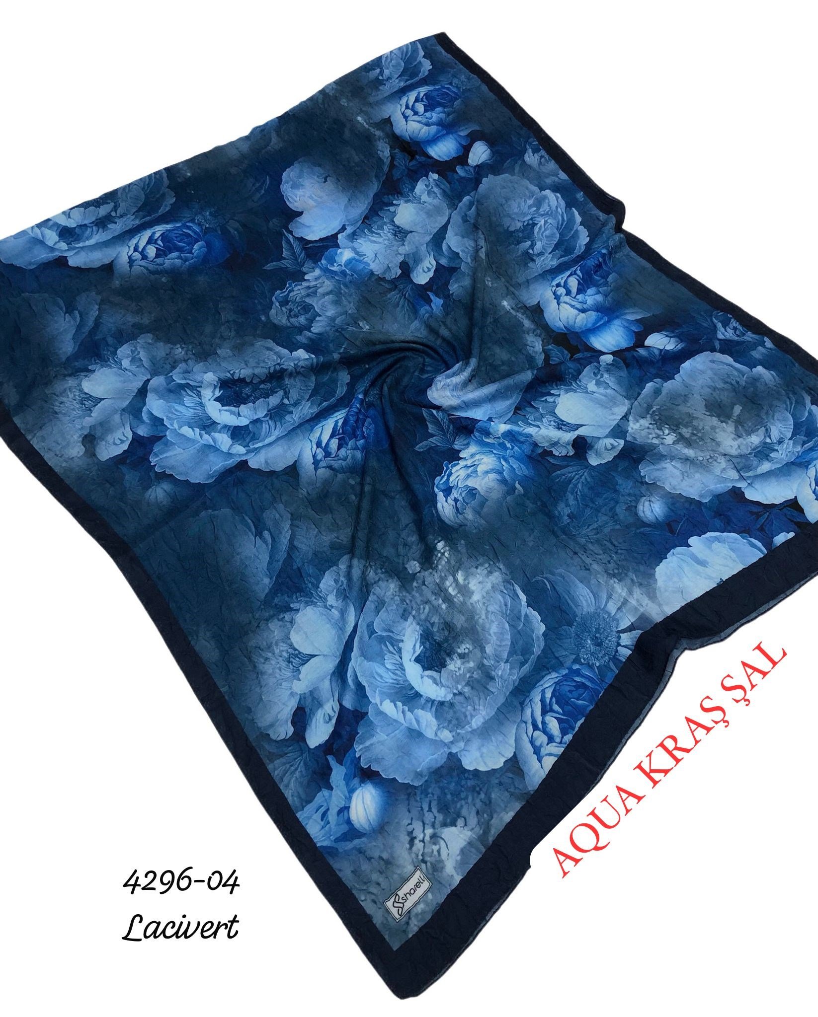 4296 Desenli Bambu (Aqua) Kraş Şal