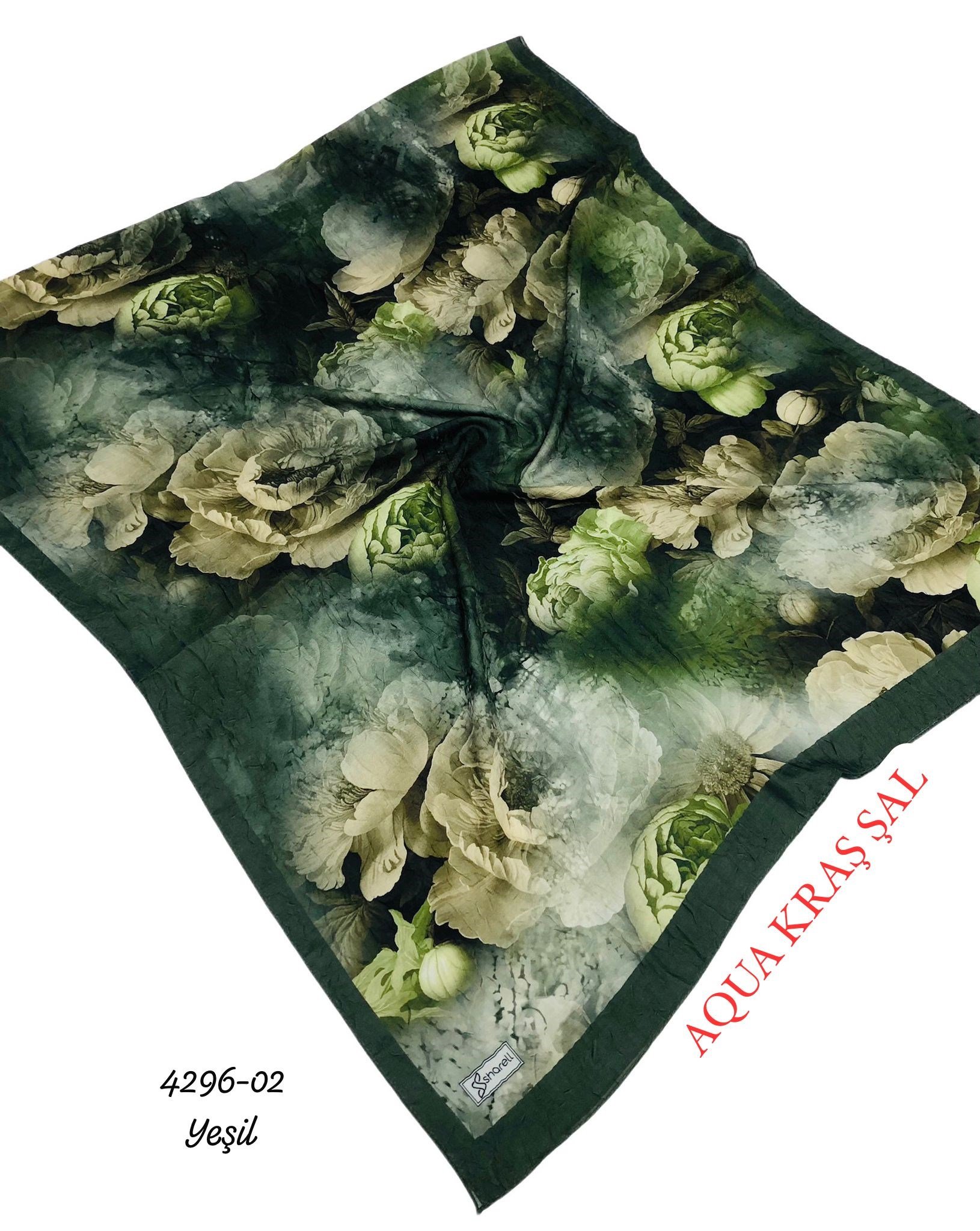 4296 Desenli Bambu (Aqua) Kraş Şal