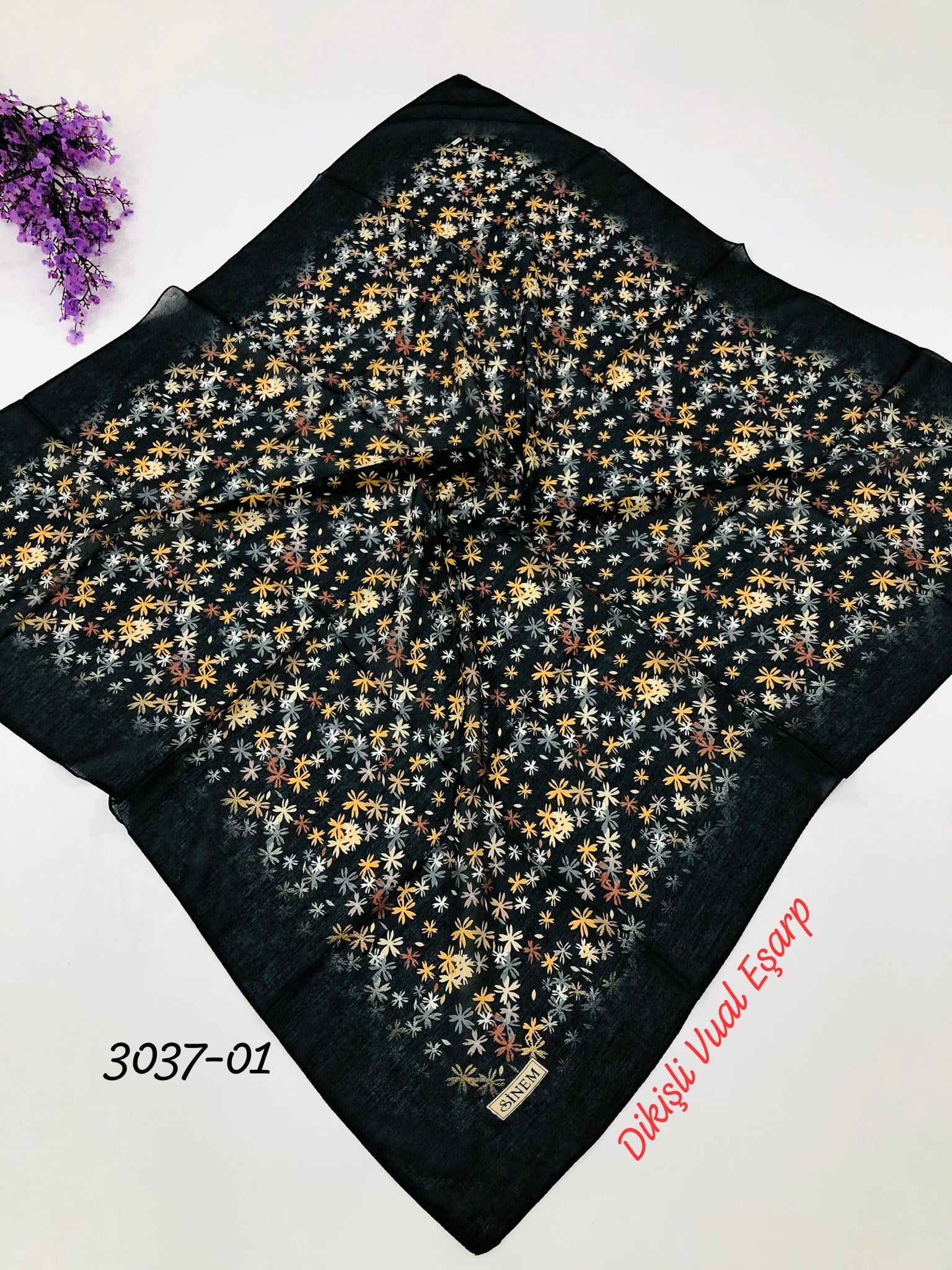 3037 Dikişli Vual Eşarp