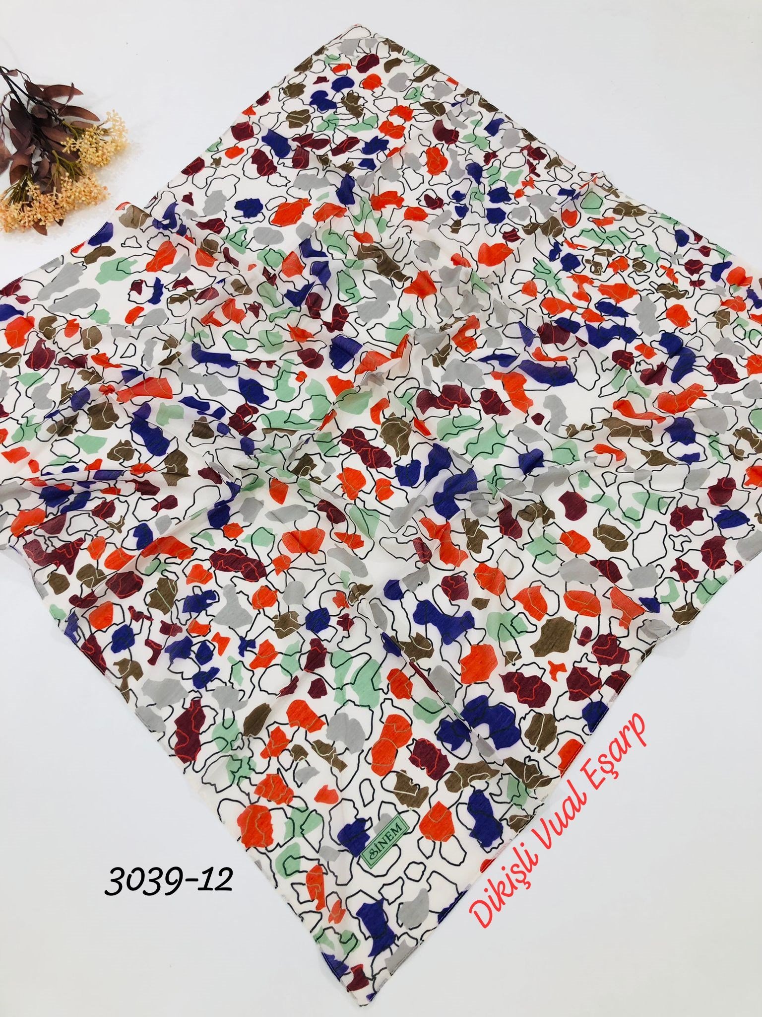 3039 Dikişli Vual Eşarp