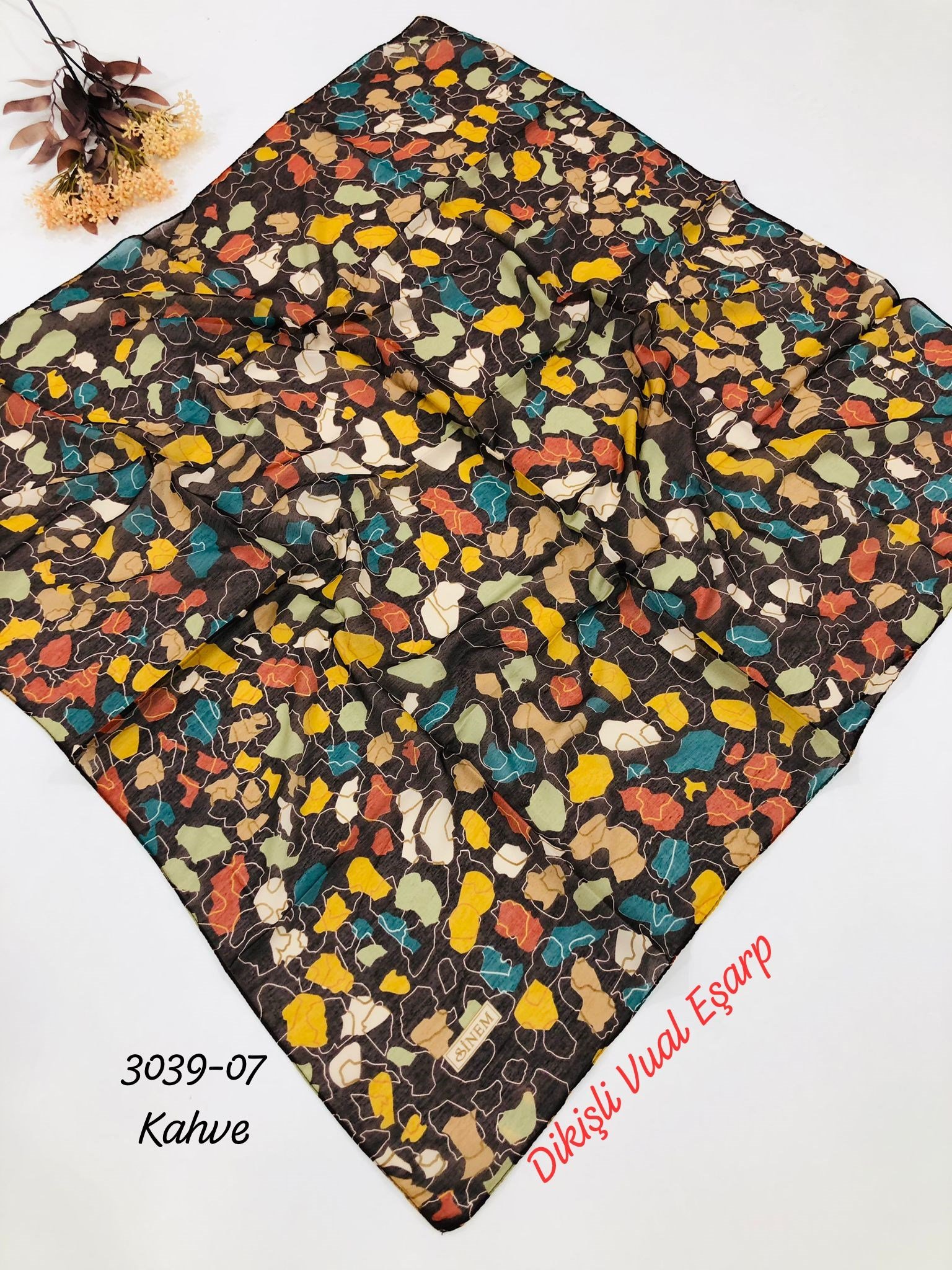 3039 Dikişli Vual Eşarp