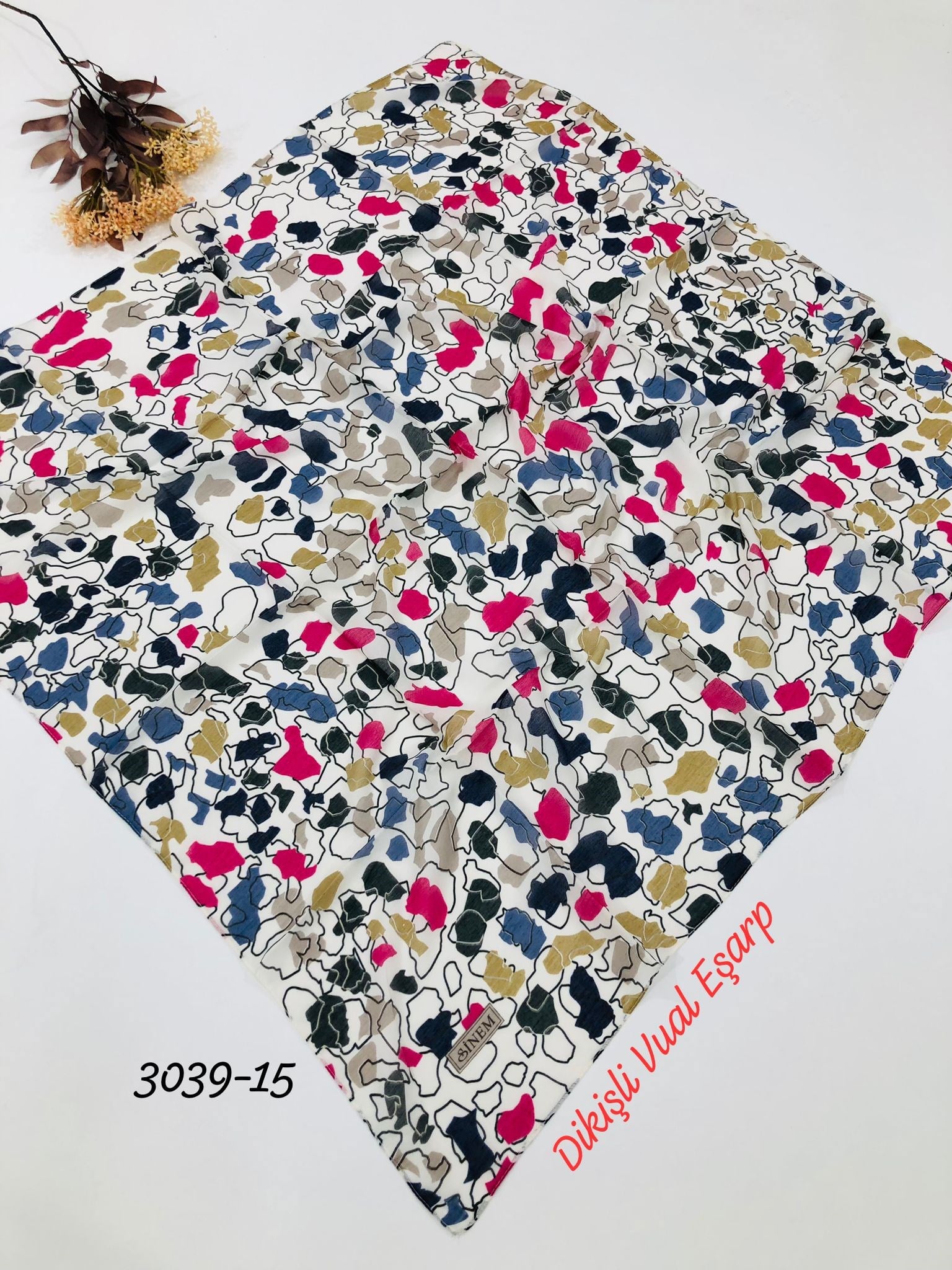 3039 Dikişli Vual Eşarp
