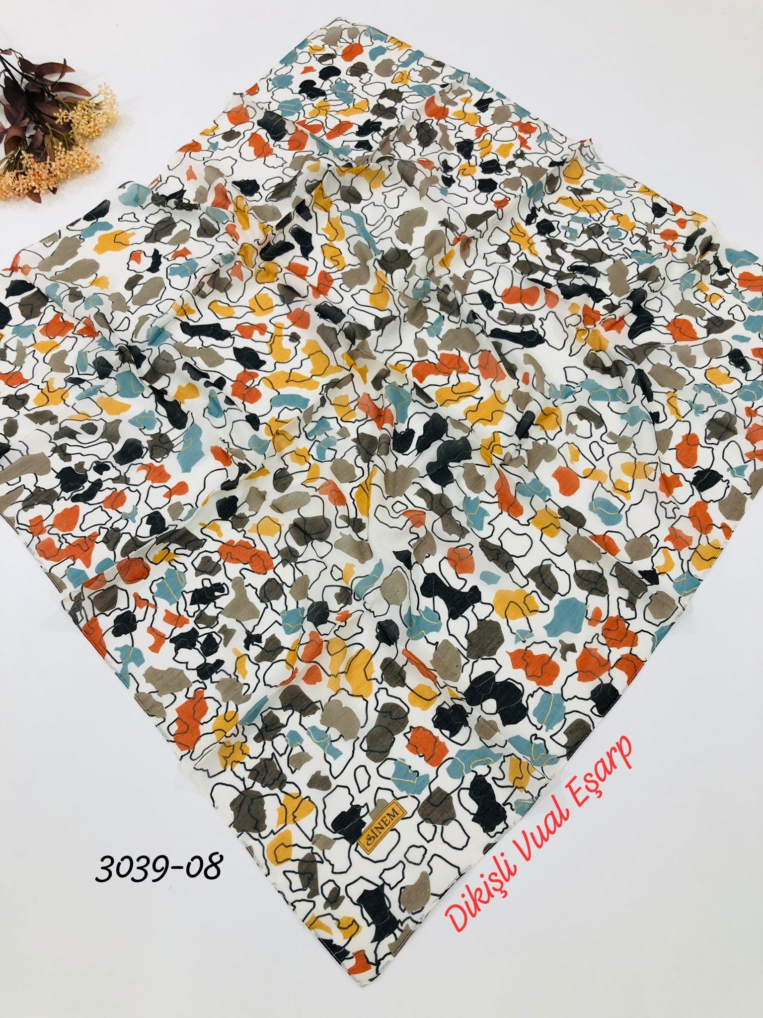 3039 Dikişli Vual Eşarp