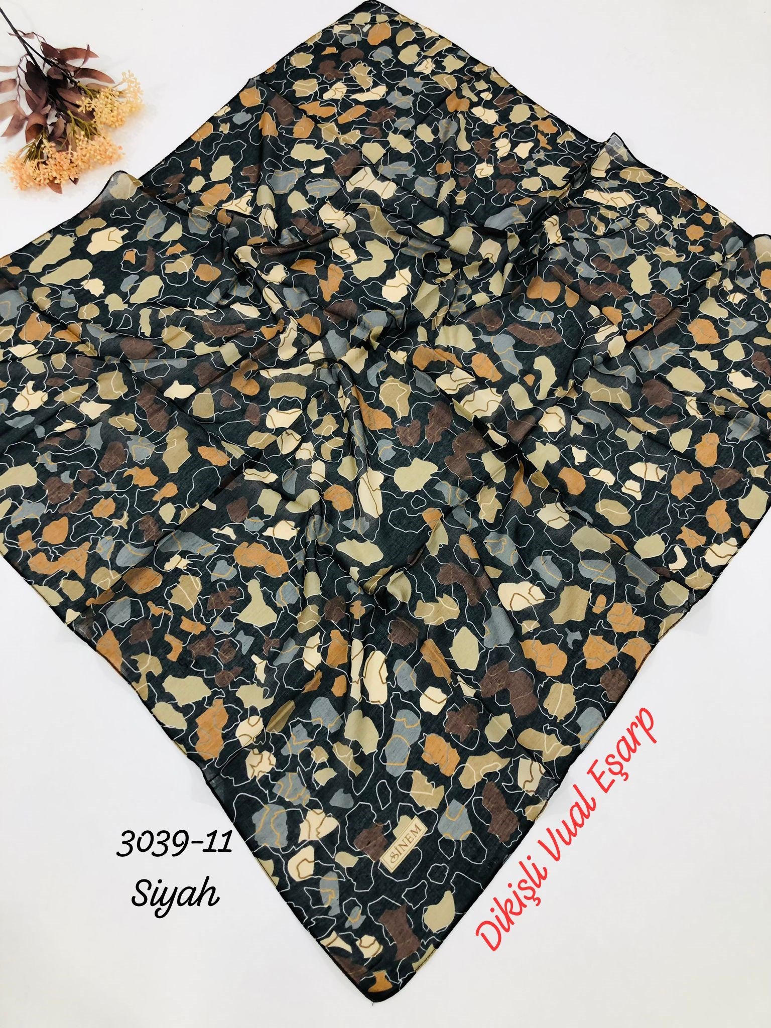 3039 Dikişli Vual Eşarp