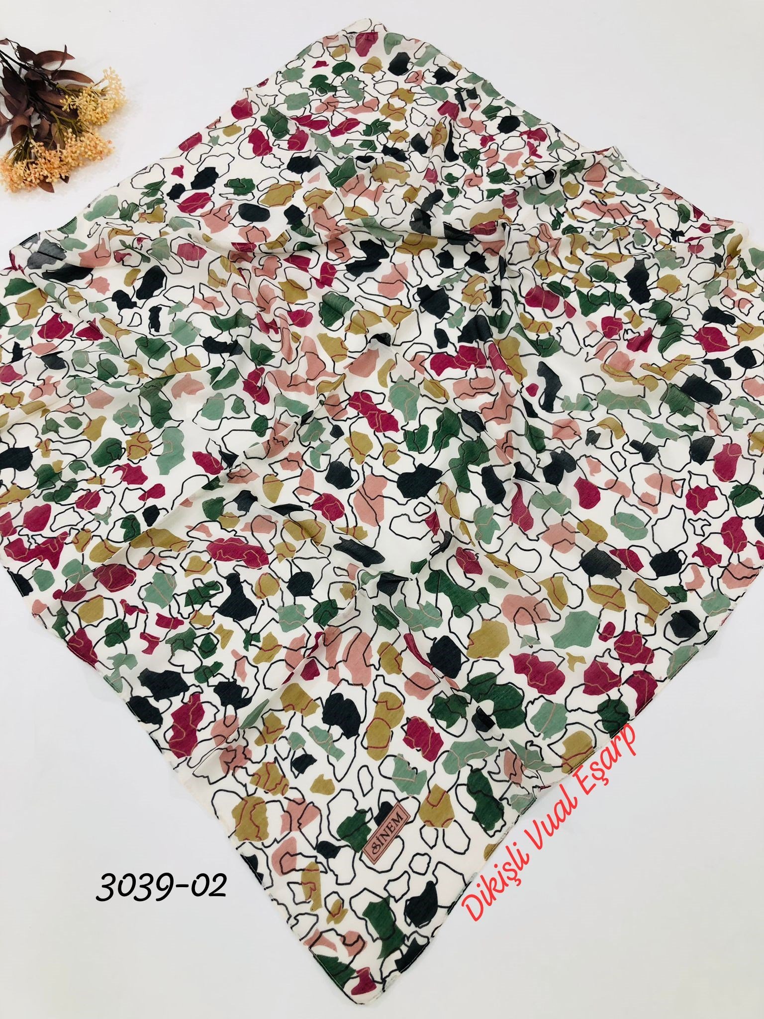 3039 Dikişli Vual Eşarp