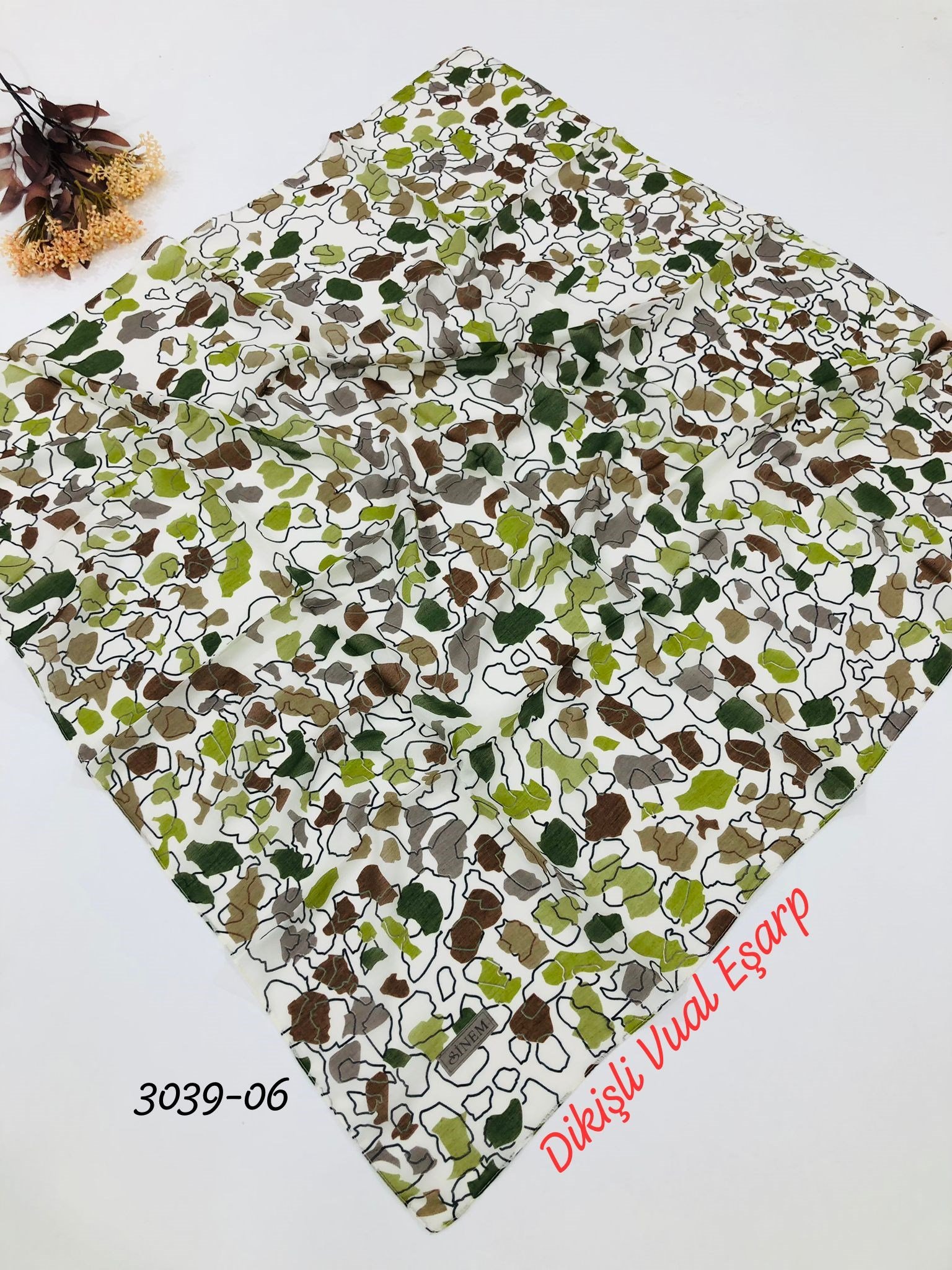 3039 Dikişli Vual Eşarp
