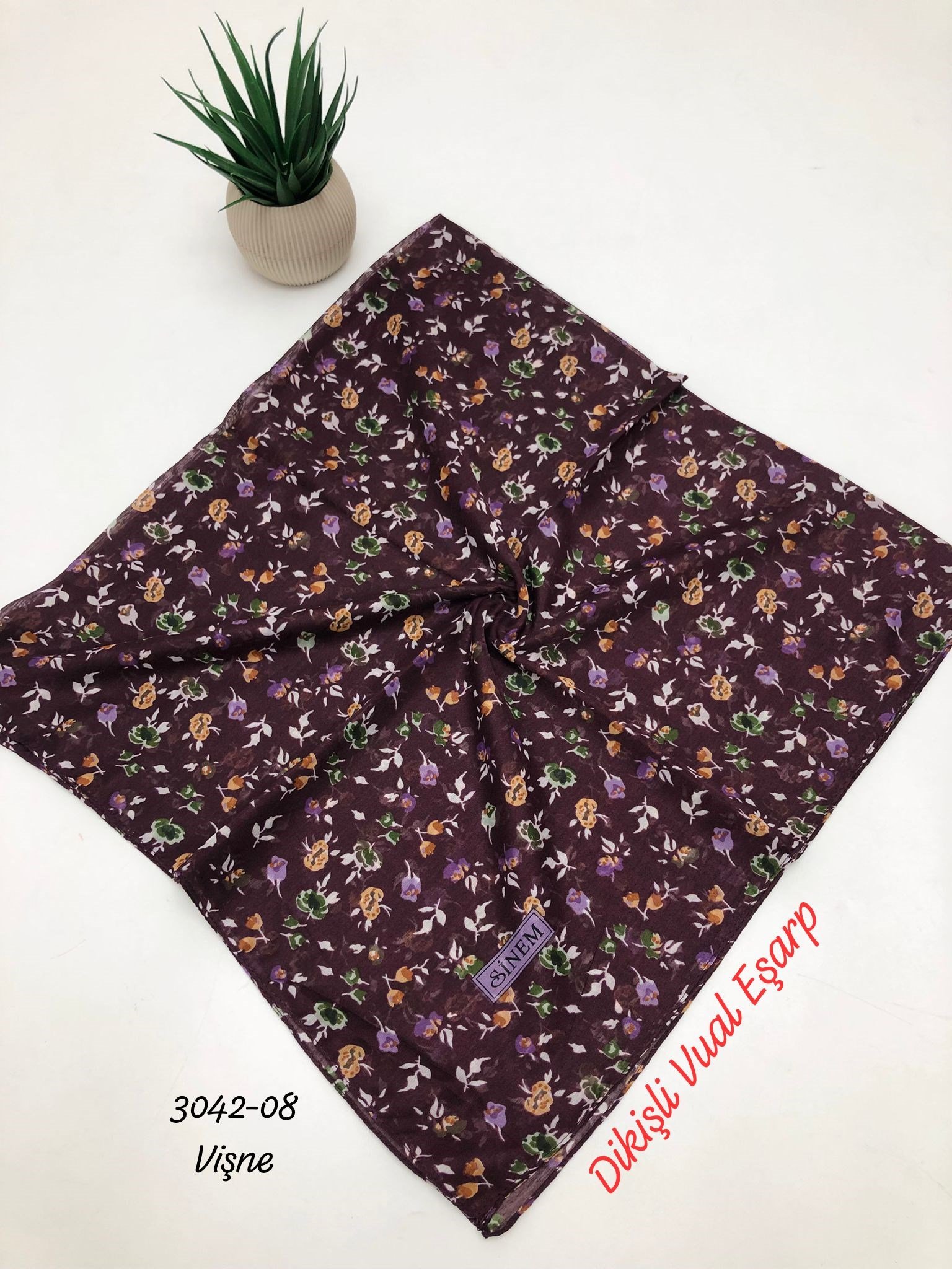 3042 Dikişli Vual Eşarp