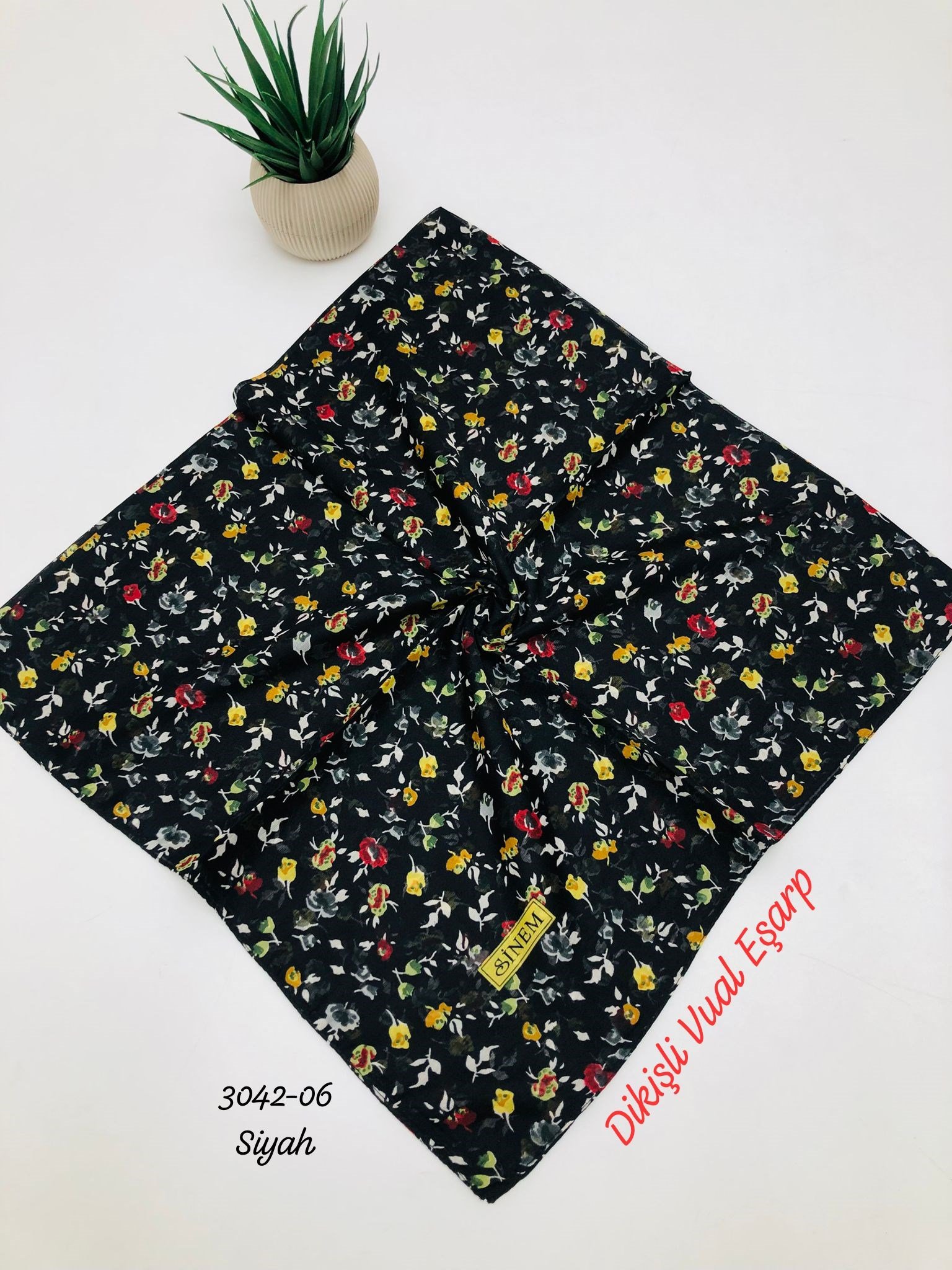 3042 Dikişli Vual Eşarp