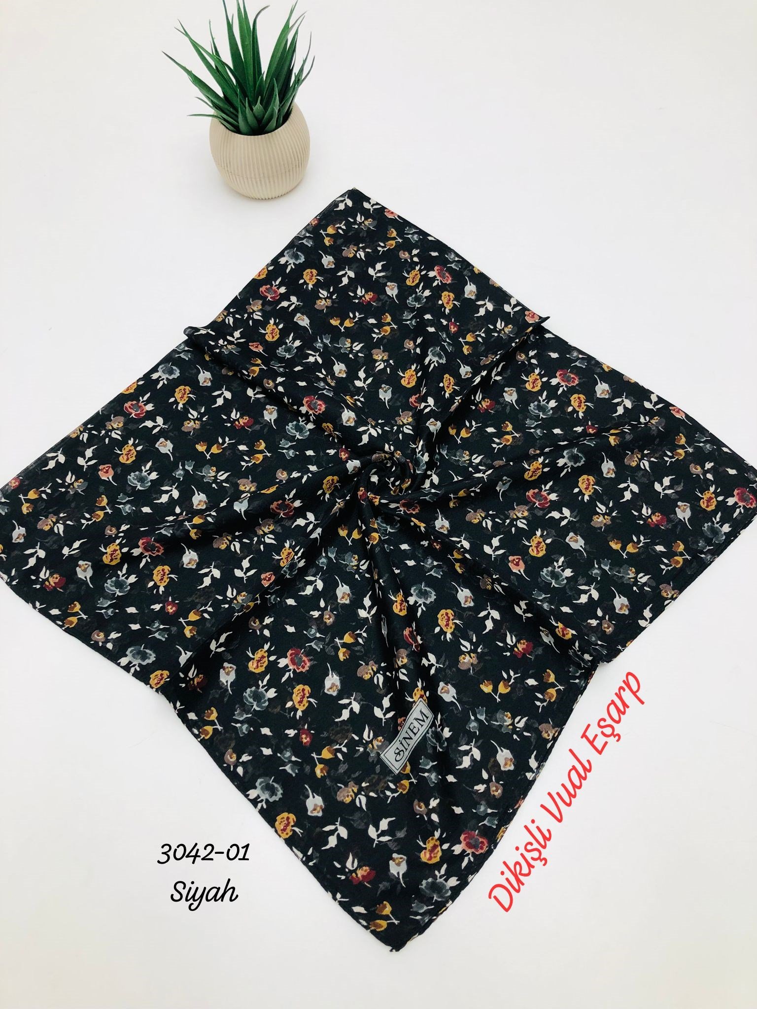 3042 Dikişli Vual Eşarp