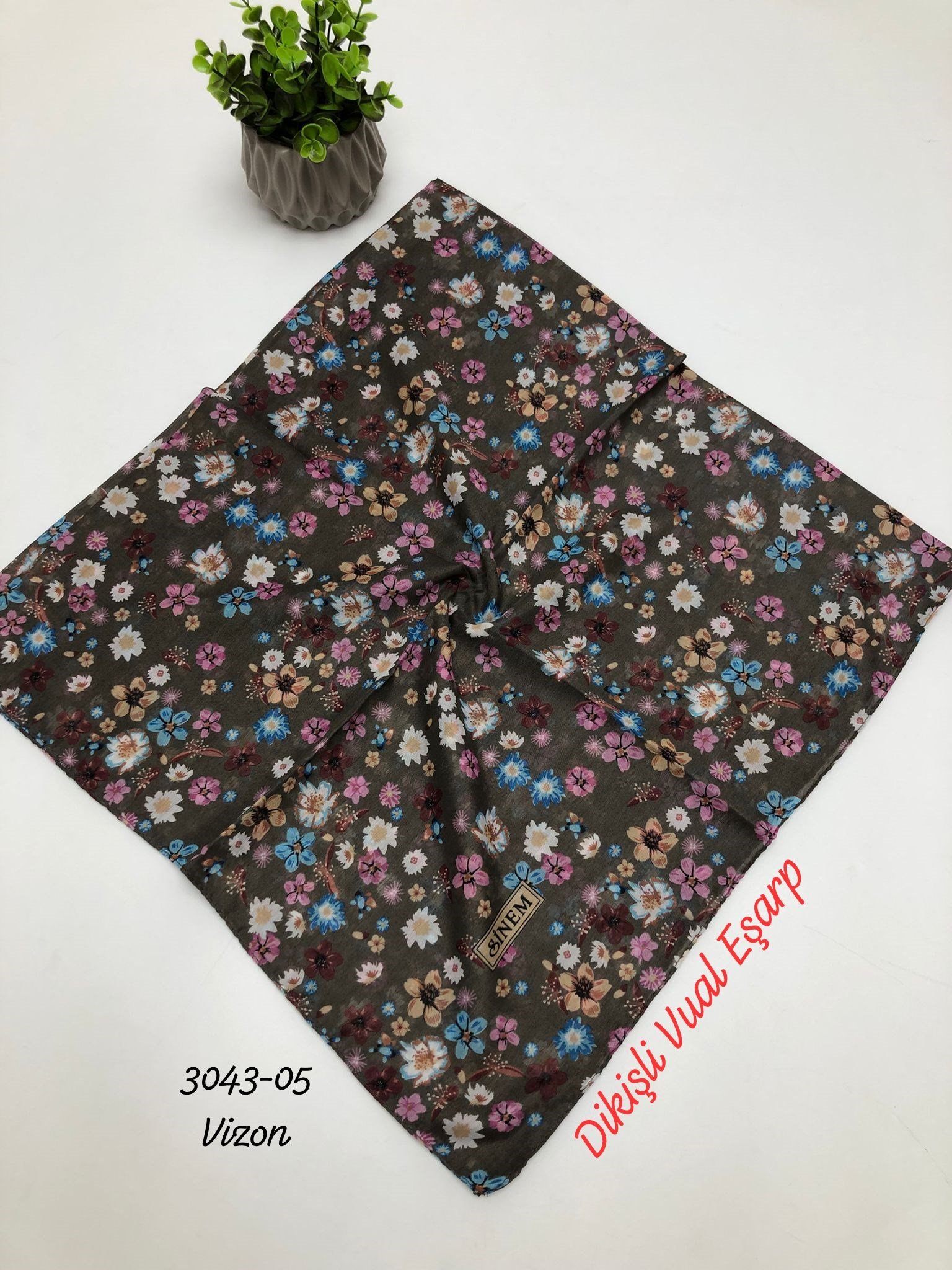 3043 Dikişli Vual Eşarp