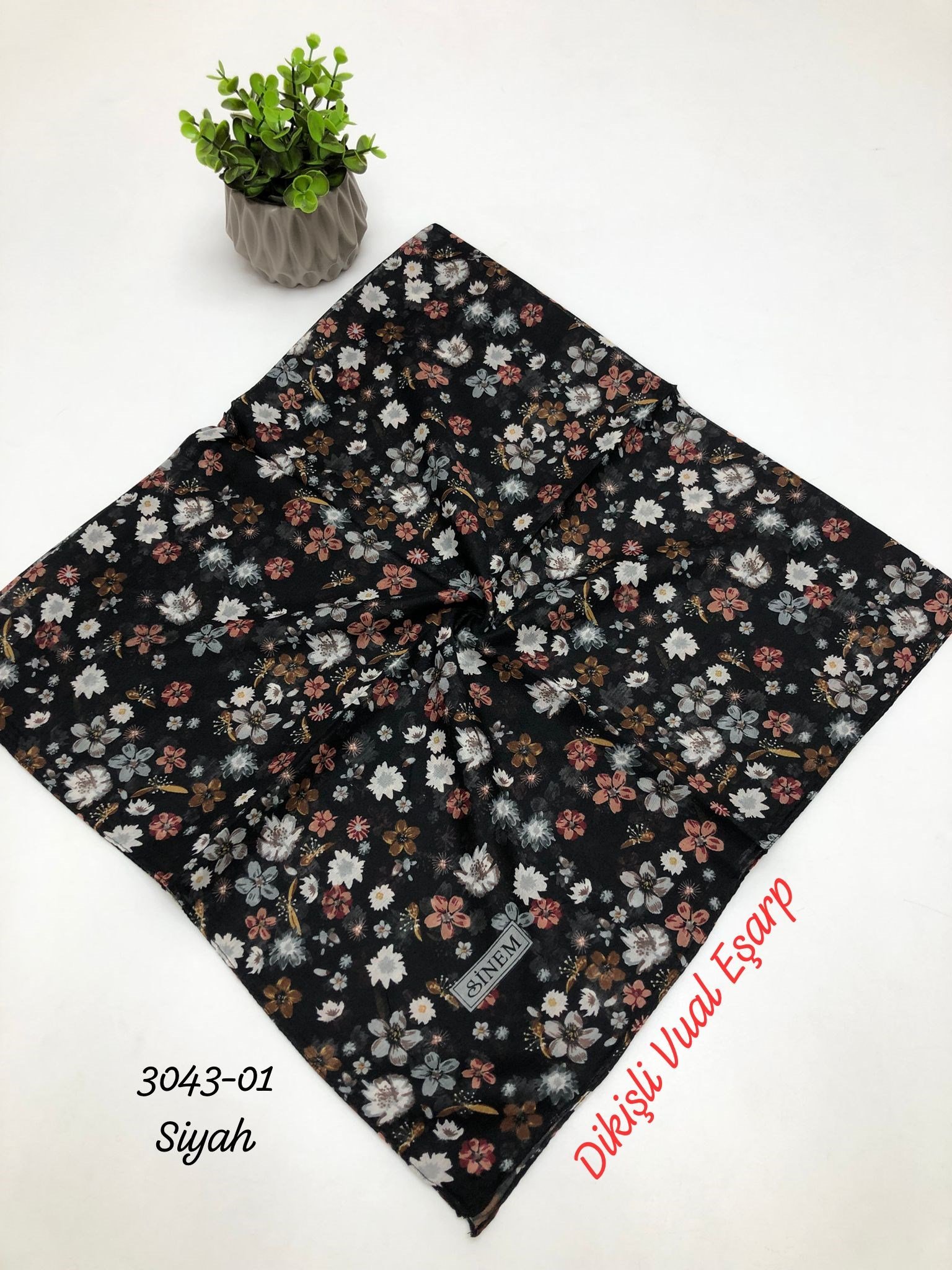 3043 Dikişli Vual Eşarp