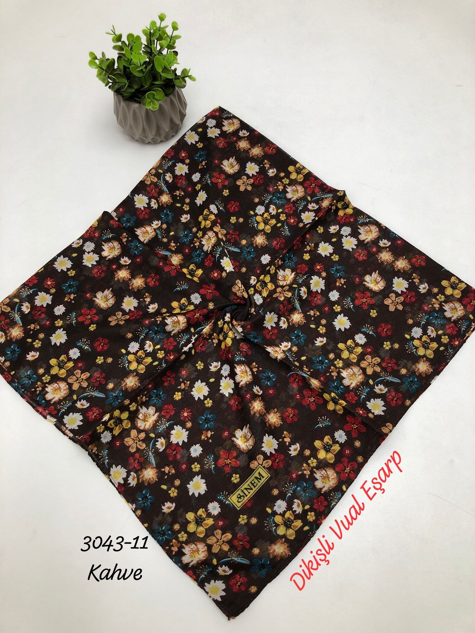 3043 Dikişli Vual Eşarp