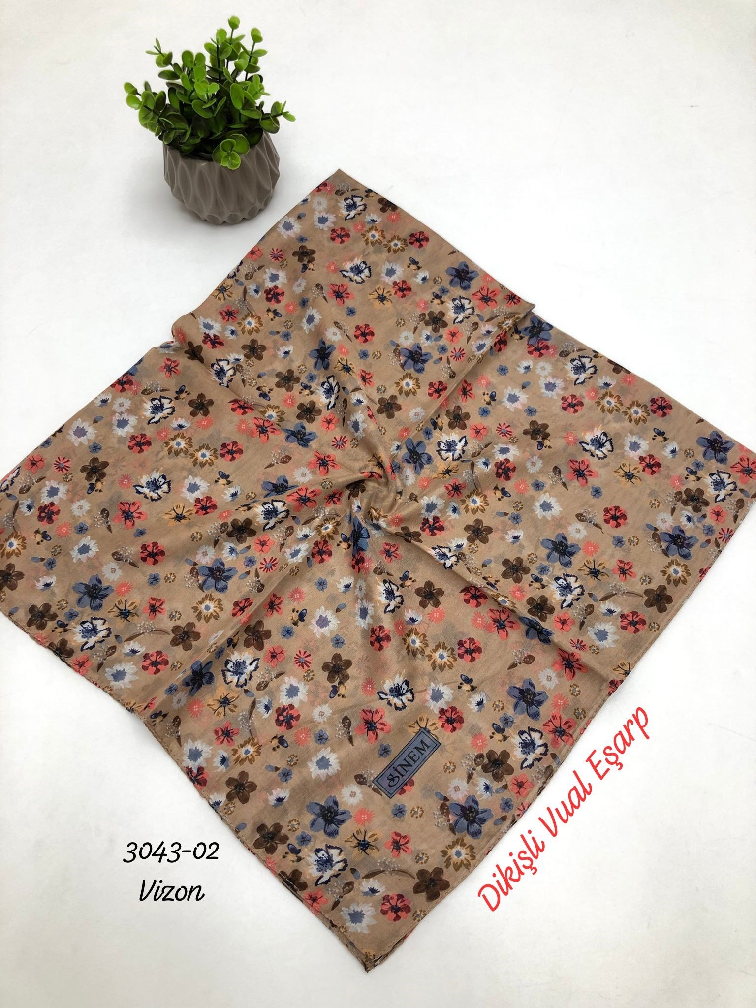 3043 Dikişli Vual Eşarp