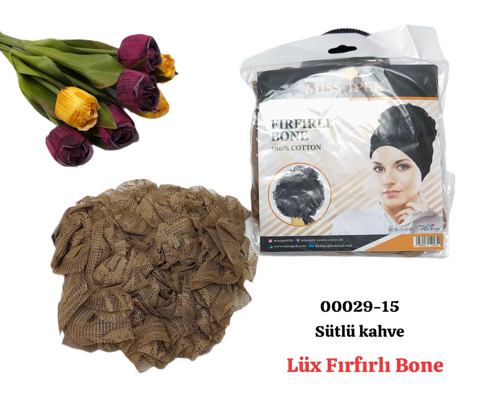 00029 Lüx Fırfırlı Bone Topuzlu