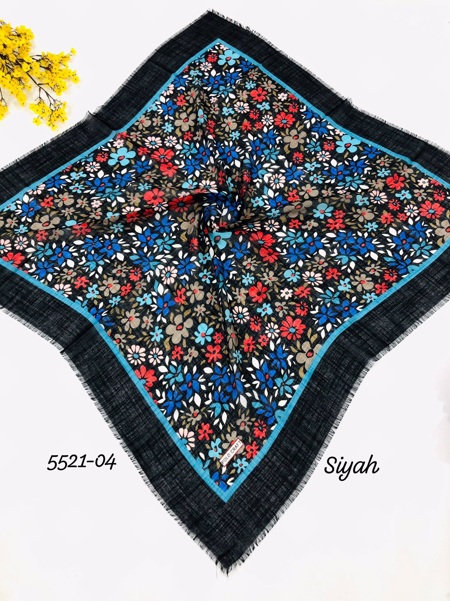 5521 Flamlı  Pamuk Eşarp