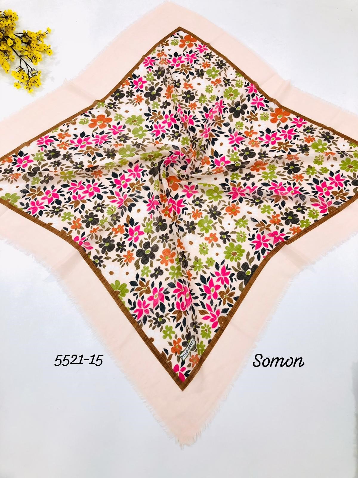 5521 Flamlı  Pamuk Eşarp
