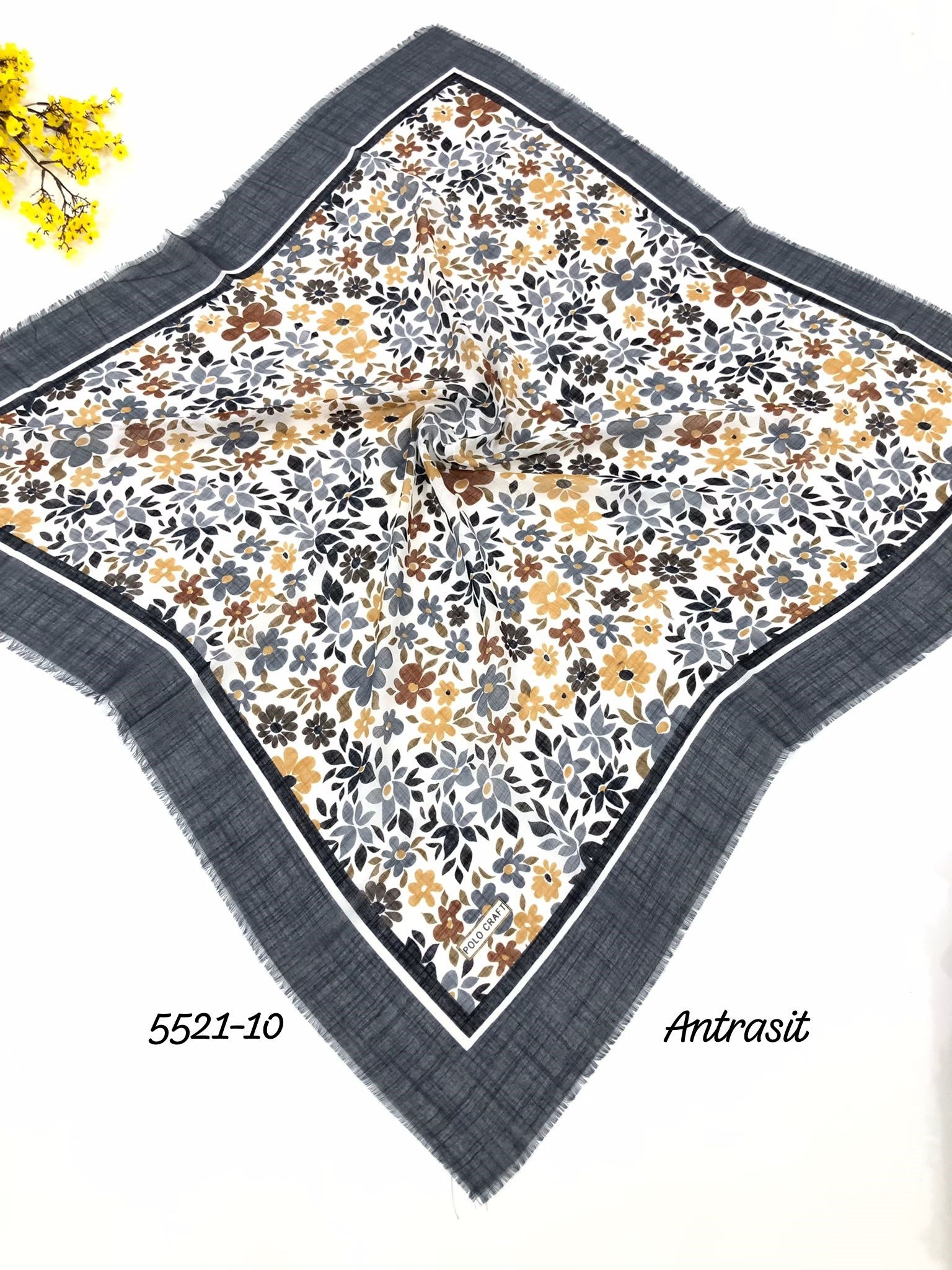 5521 Flamlı  Pamuk Eşarp