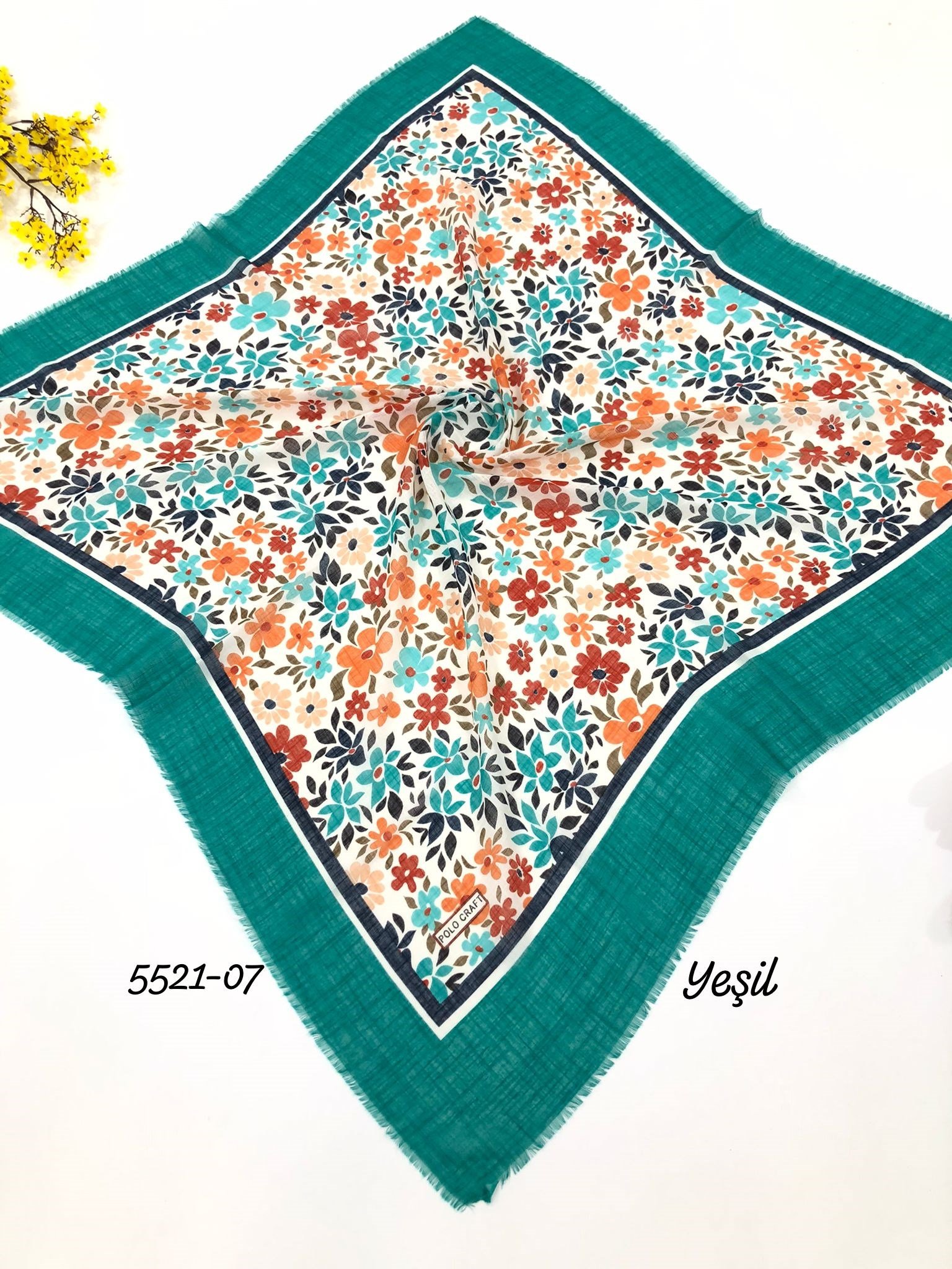 5521 Flamlı  Pamuk Eşarp