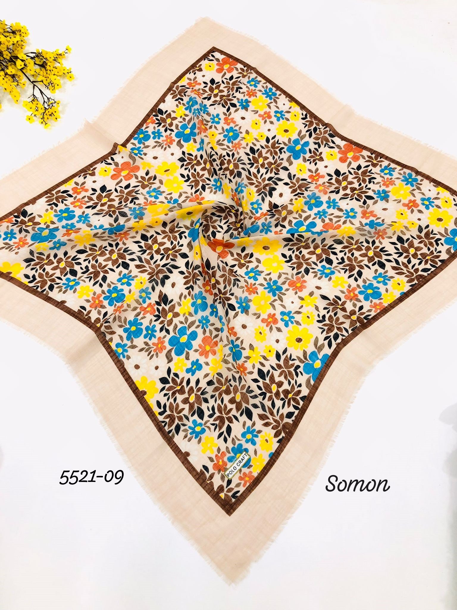 5521 Flamlı  Pamuk Eşarp