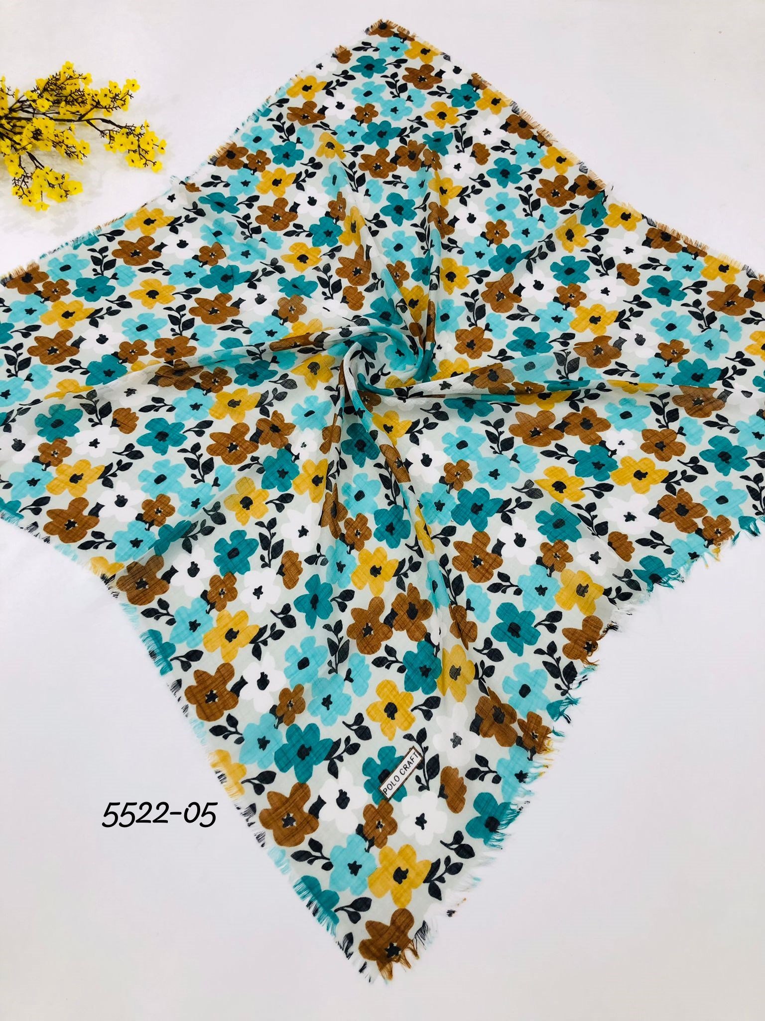 5522 Flamlı  Pamuk Eşarp