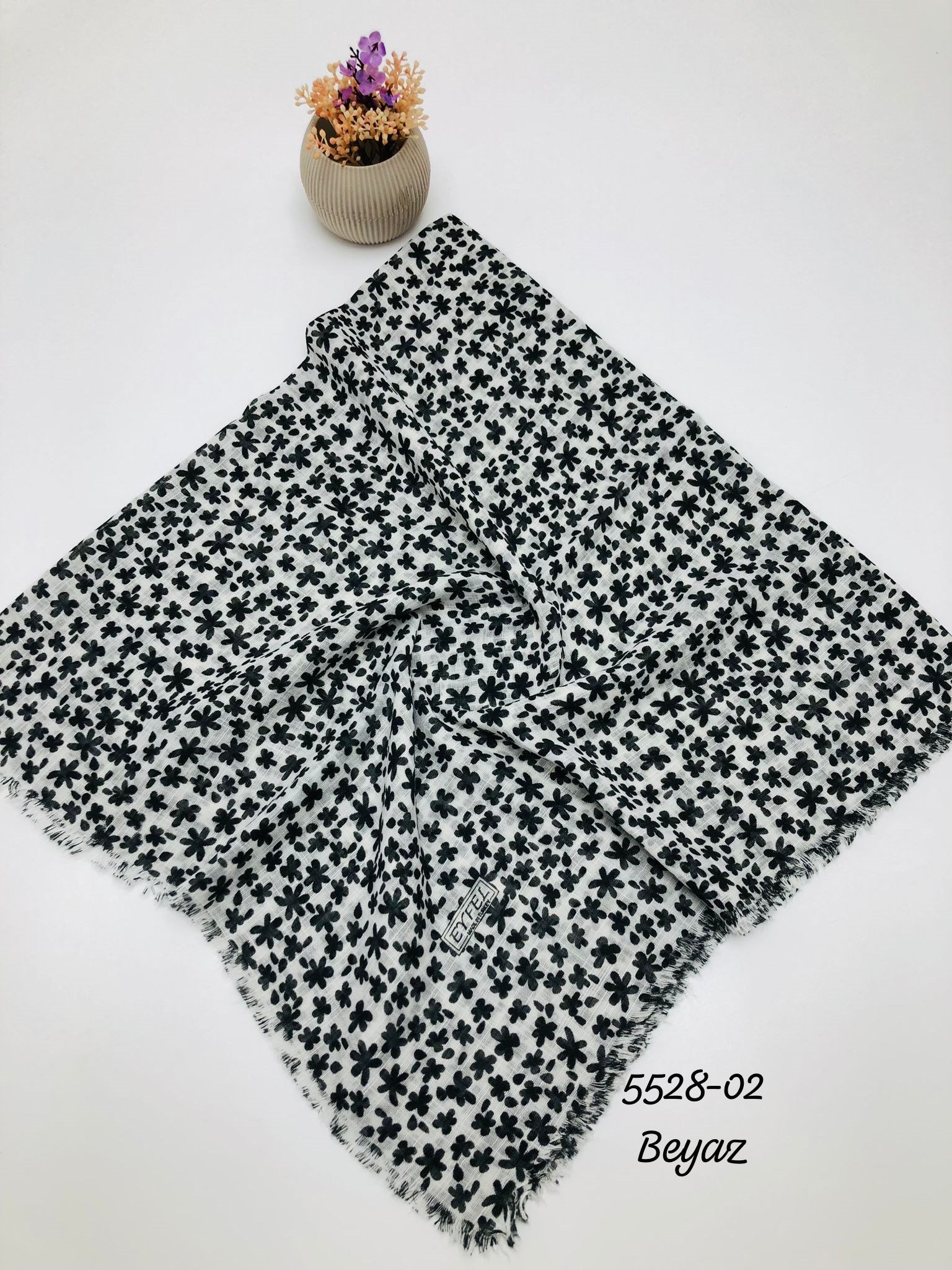 5528 Flamlı Pamuk Eşarp