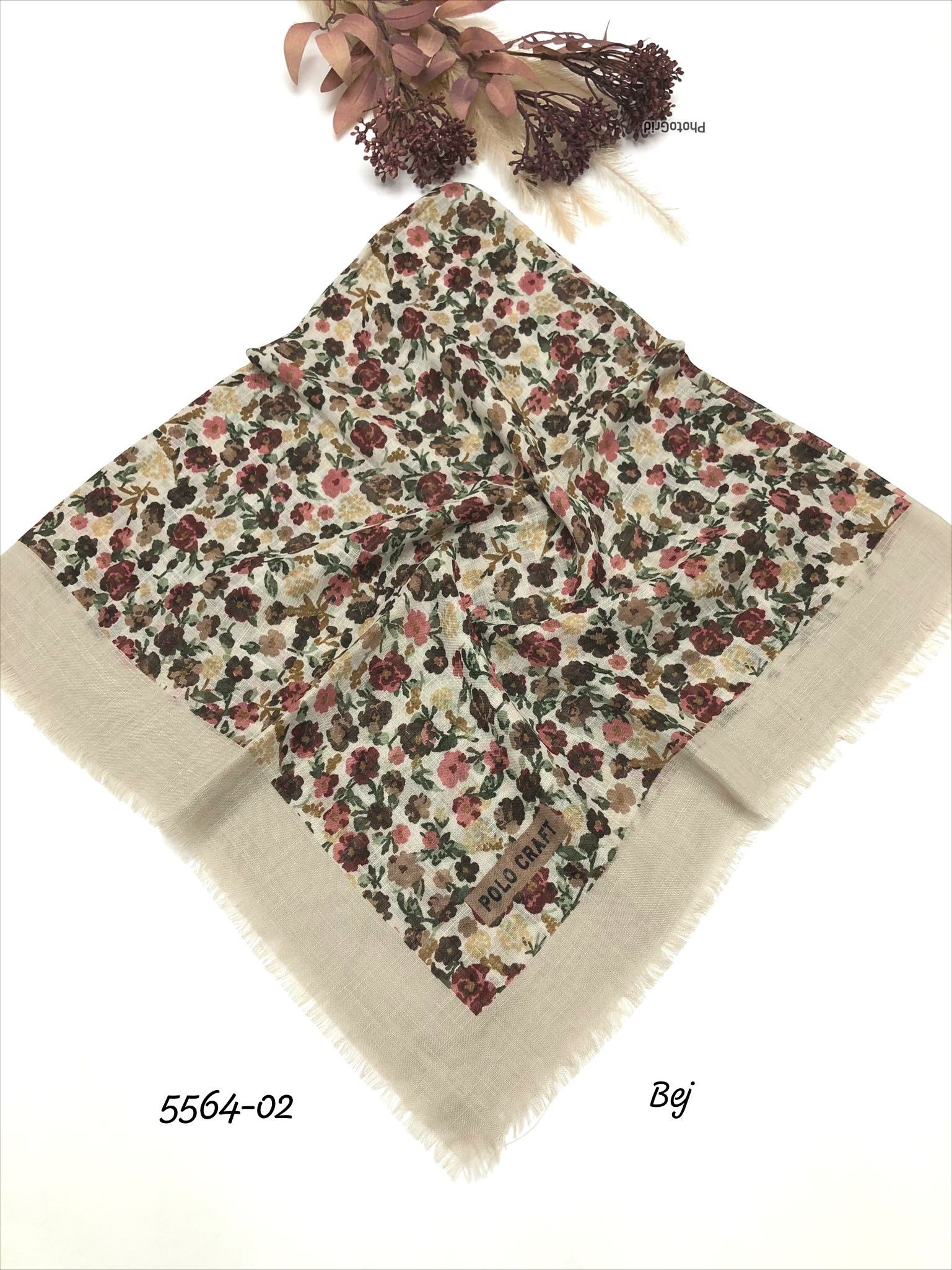 5564 Flamlı Pamuk Eşarp