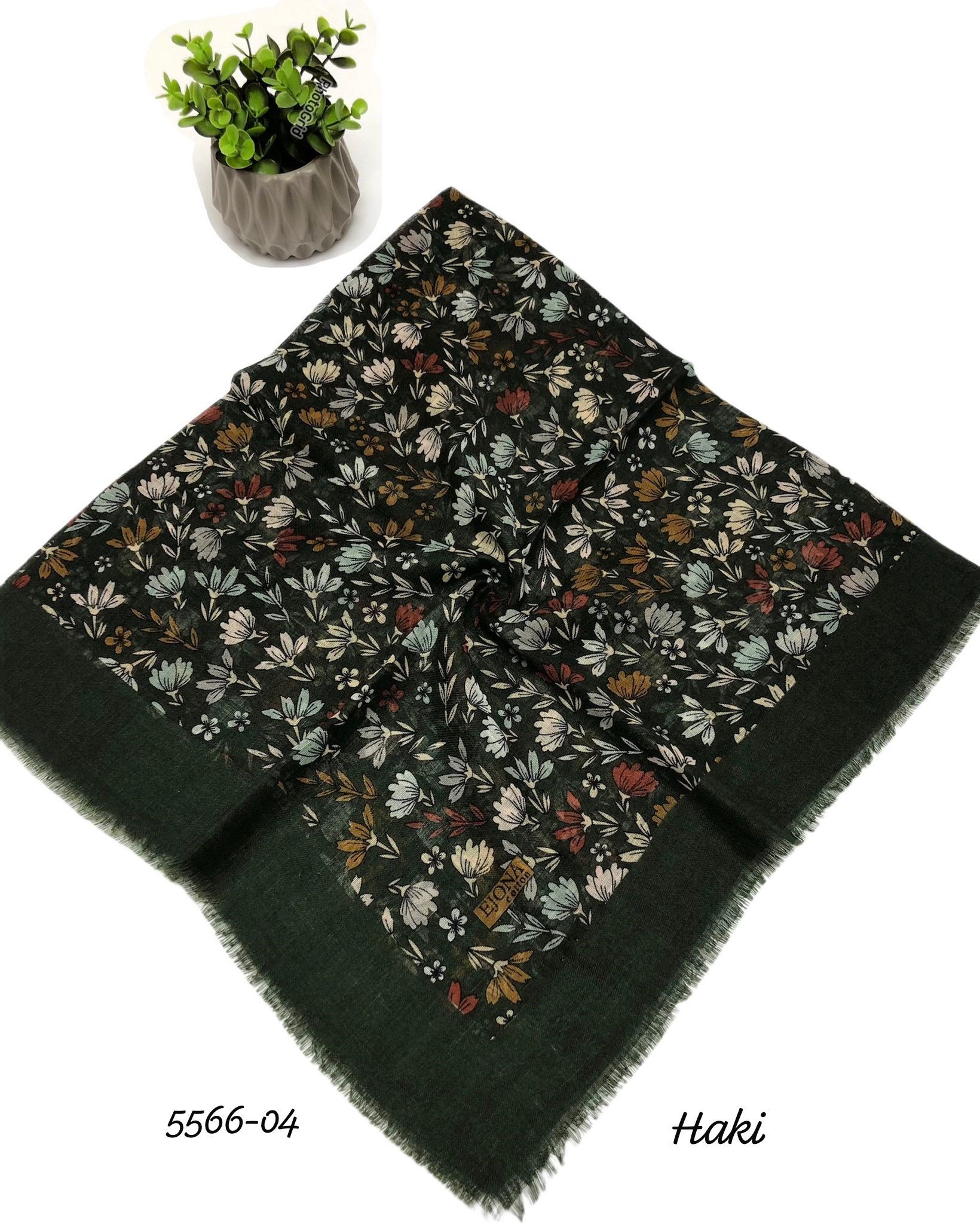 5566 Flamlı Pamuk Eşarp