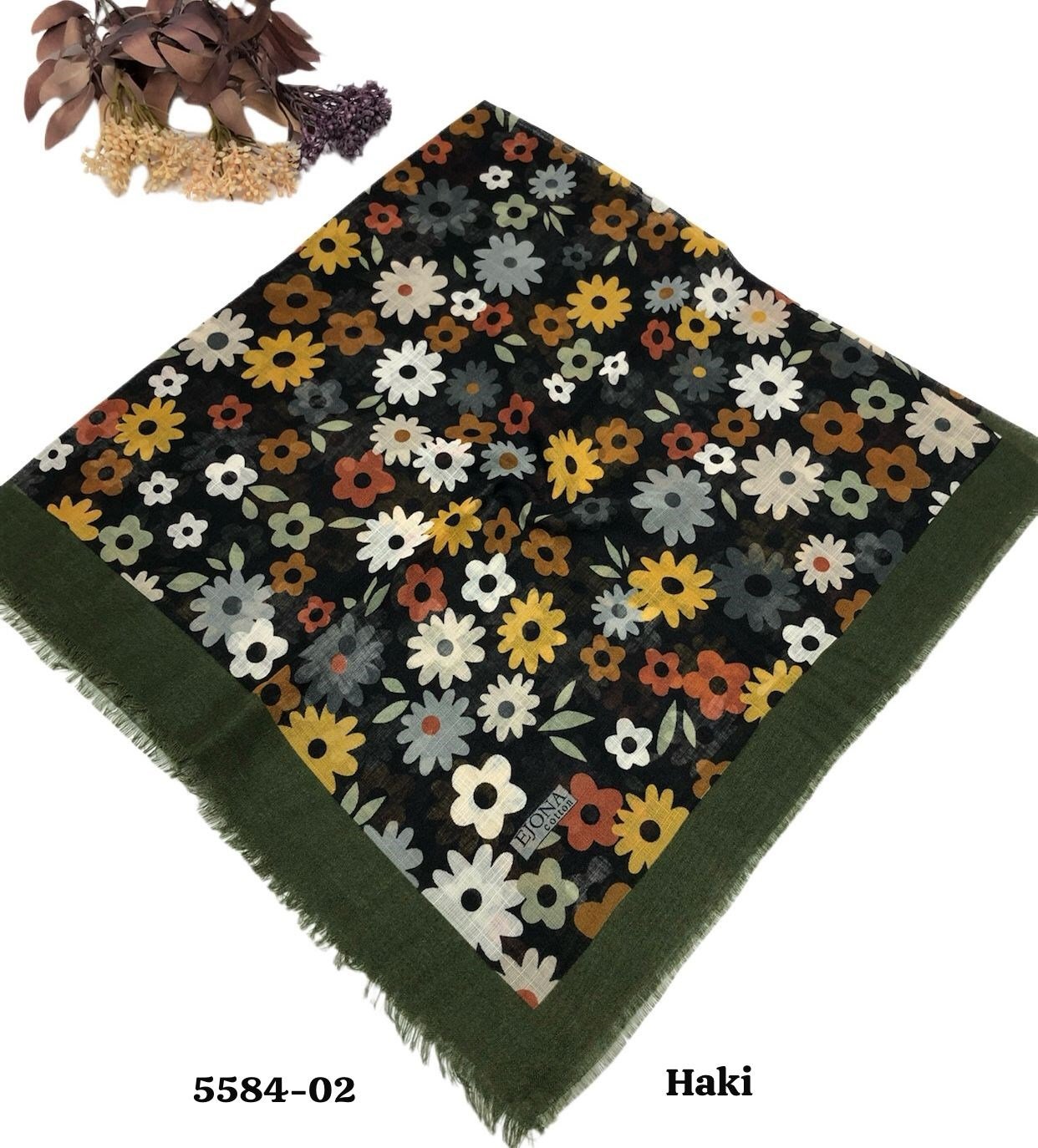 5584 Flamlı Pamuk Eşarp
