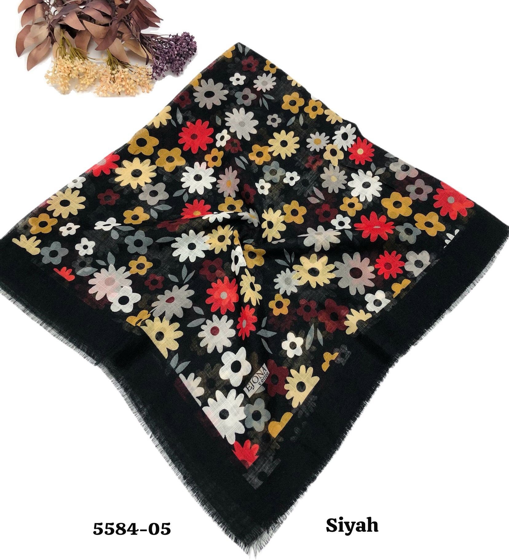 5584 Flamlı Pamuk Eşarp