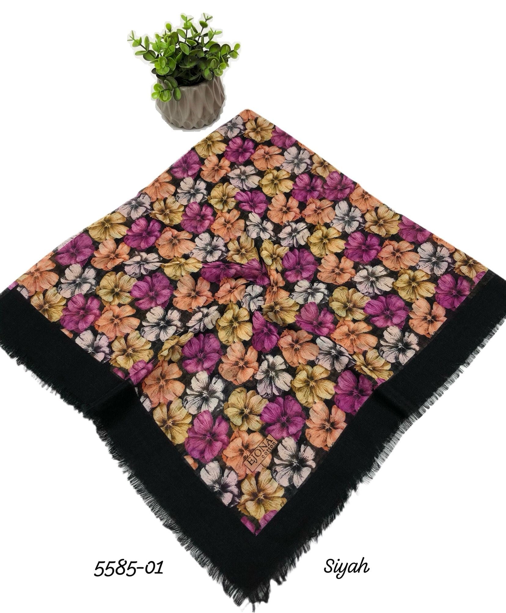 5585 Flamlı Pamuk Eşarp