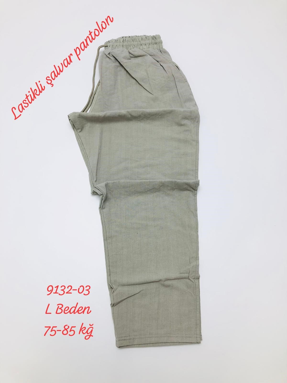 9132 Keten Şalvar Pantlon