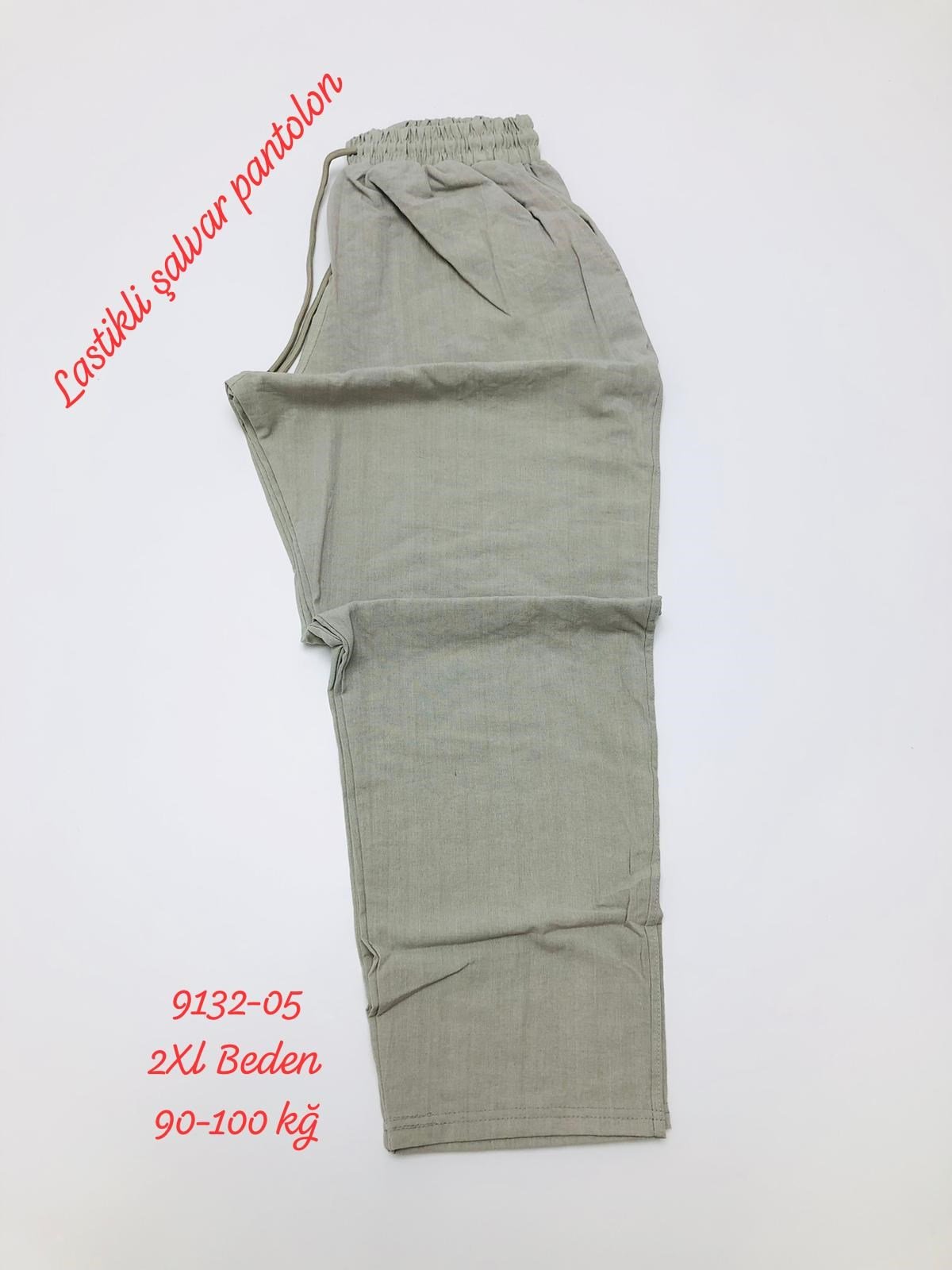 9132 Keten Şalvar Pantlon