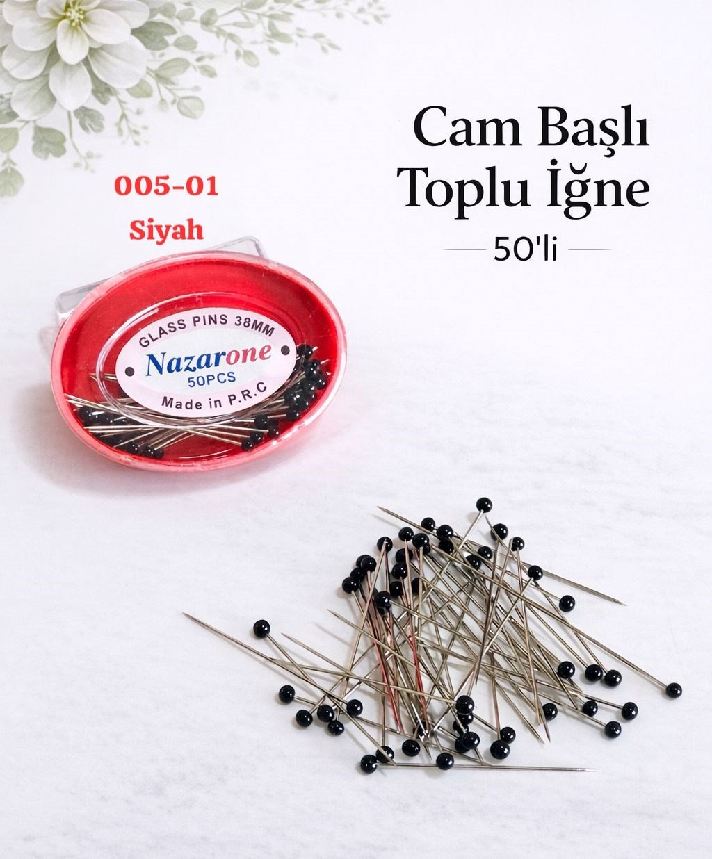 Cam Başlı Toplu İğne