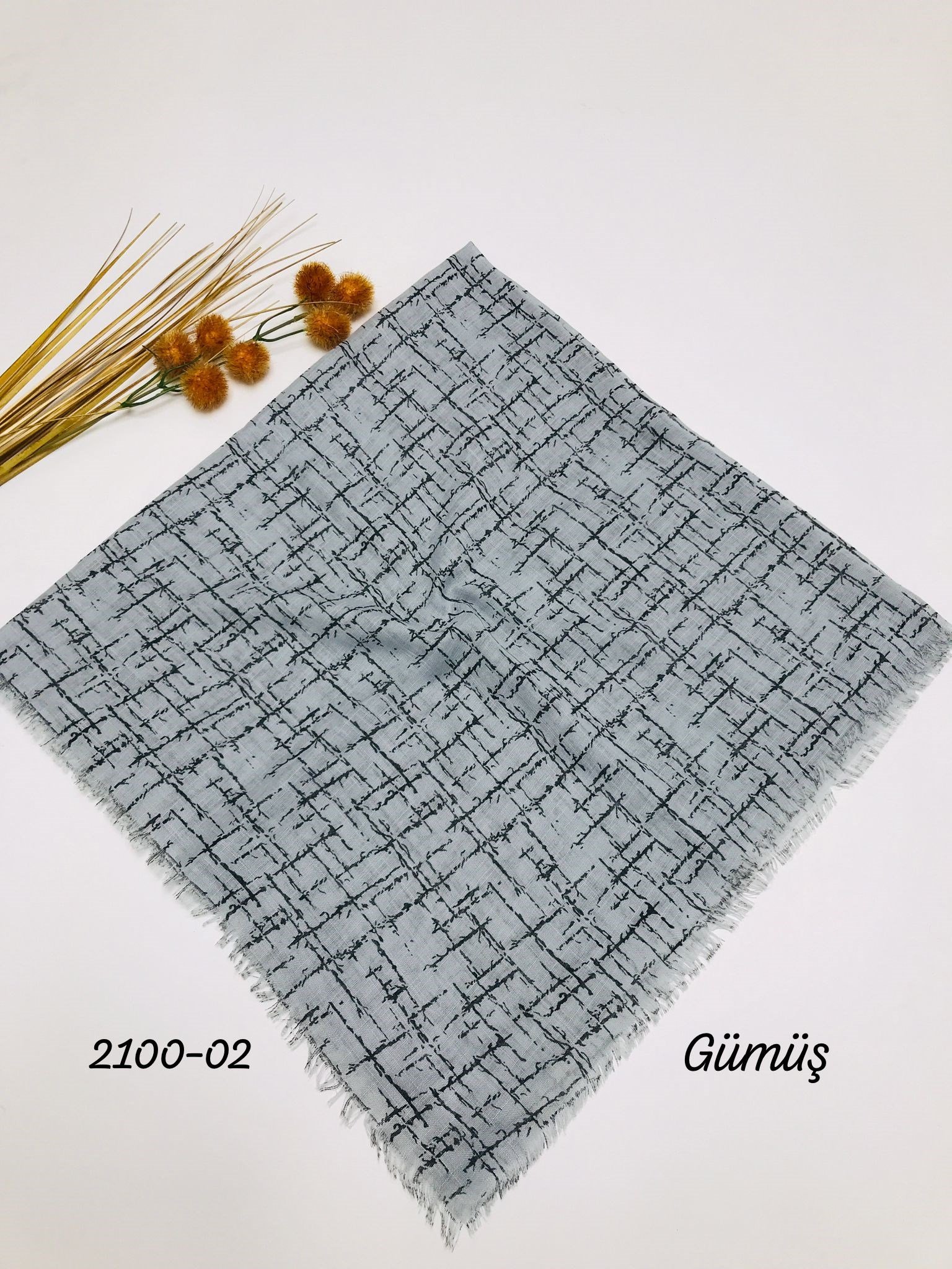 2100 Flamlı Pamuk Eşarp