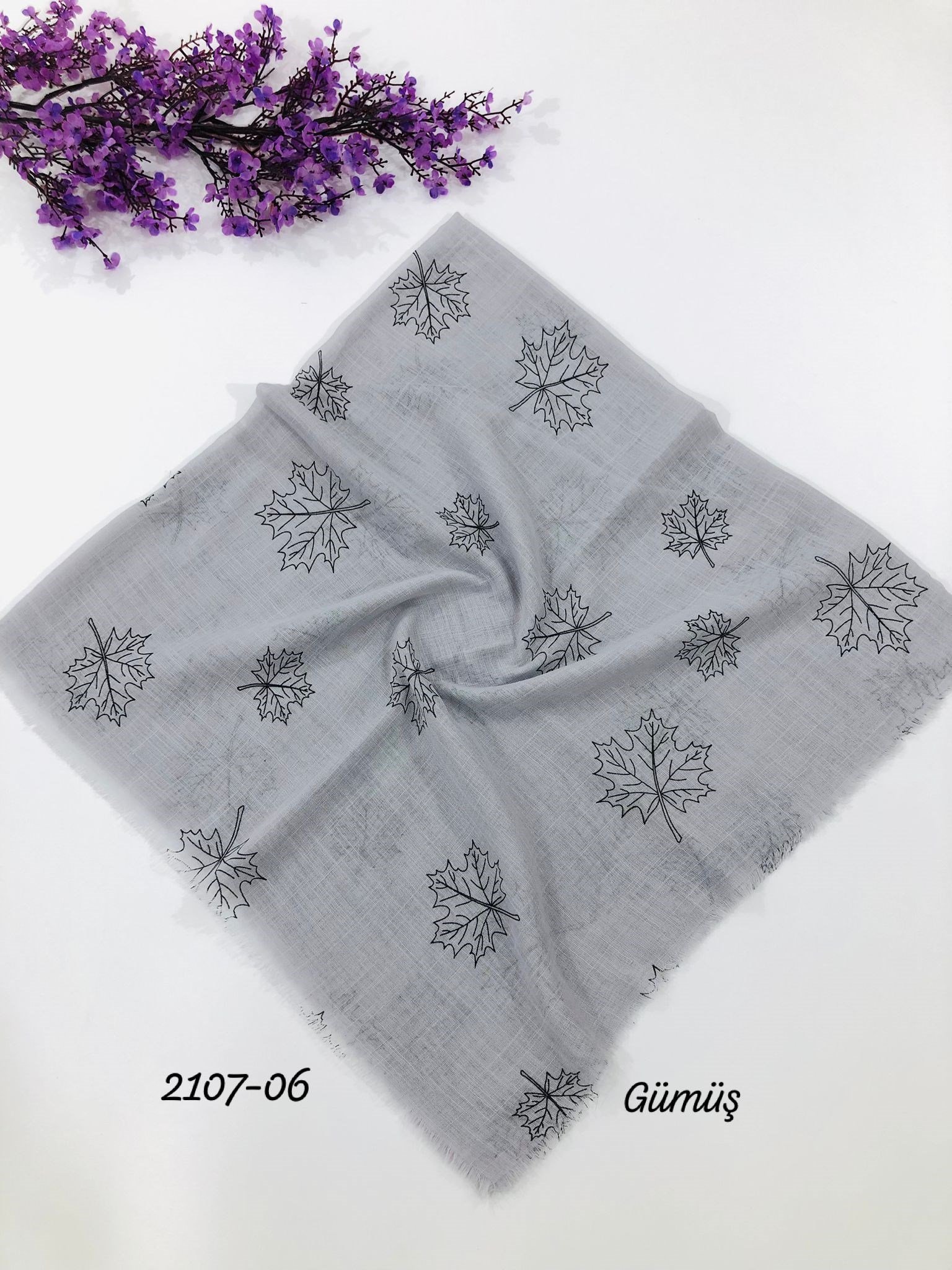 2107 Flamlı Pamuk Eşarp