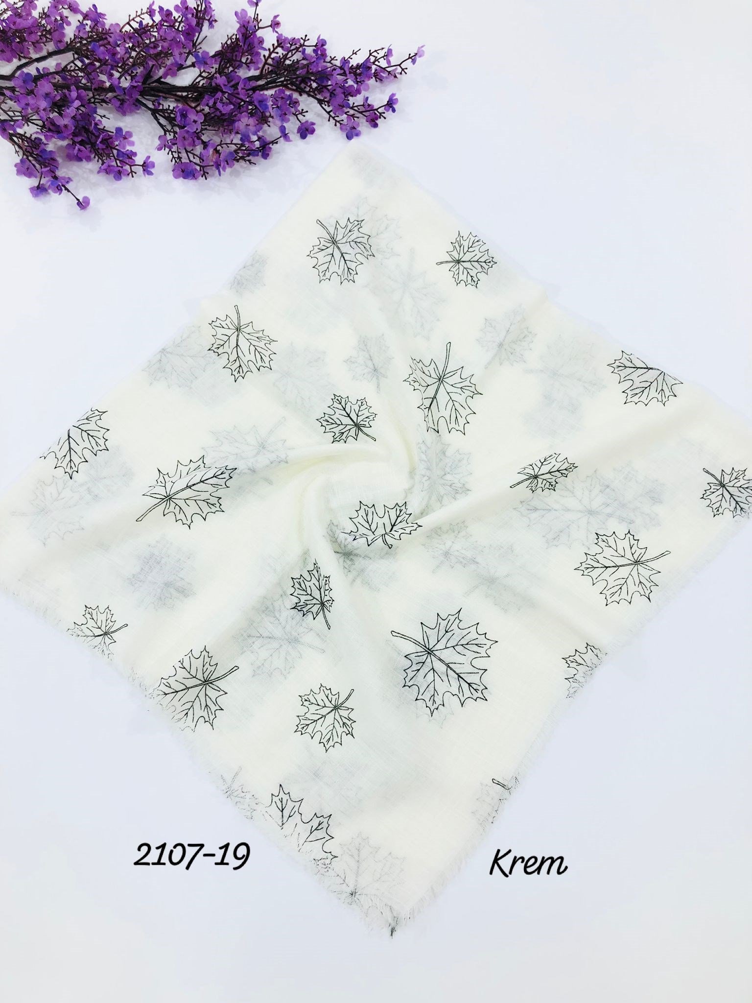 2107 Flamlı Pamuk Eşarp