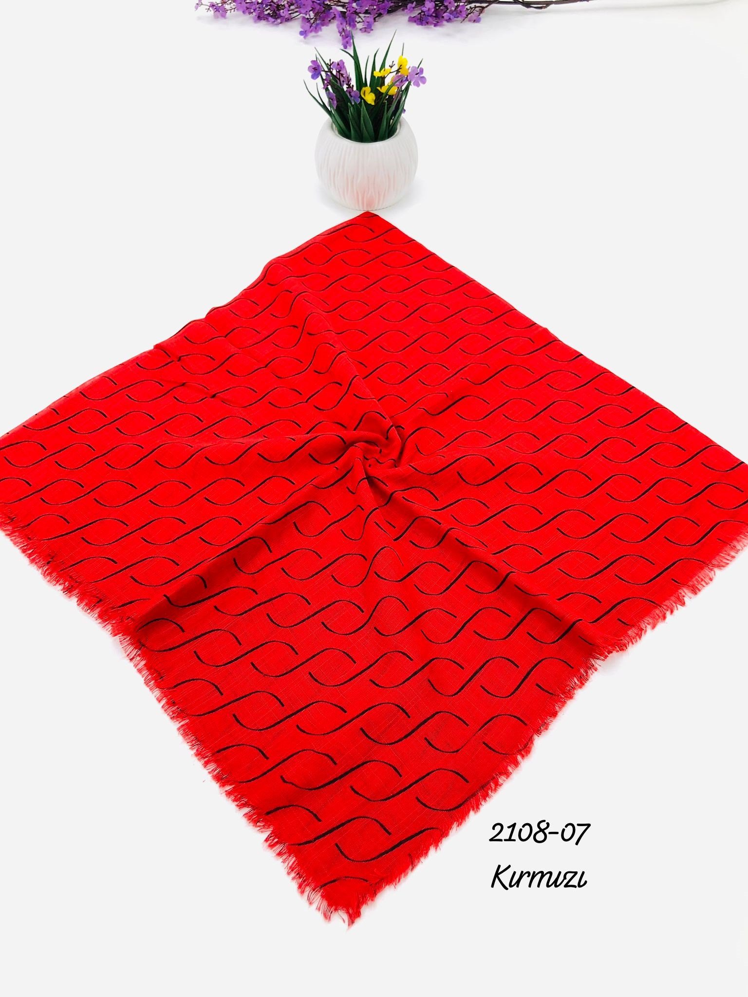 2108 Flamlı Pamuk Eşarp