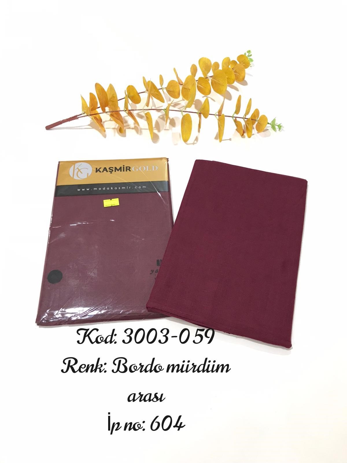 3003 Poşetli Kaşmir 100 Cm Düz Yazma