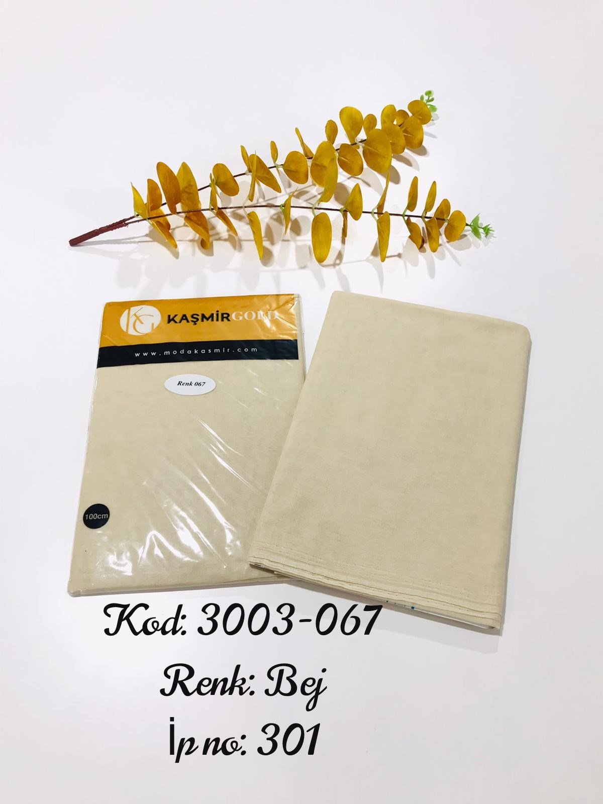 3003 Poşetli Kaşmir 100 Cm Düz Yazma