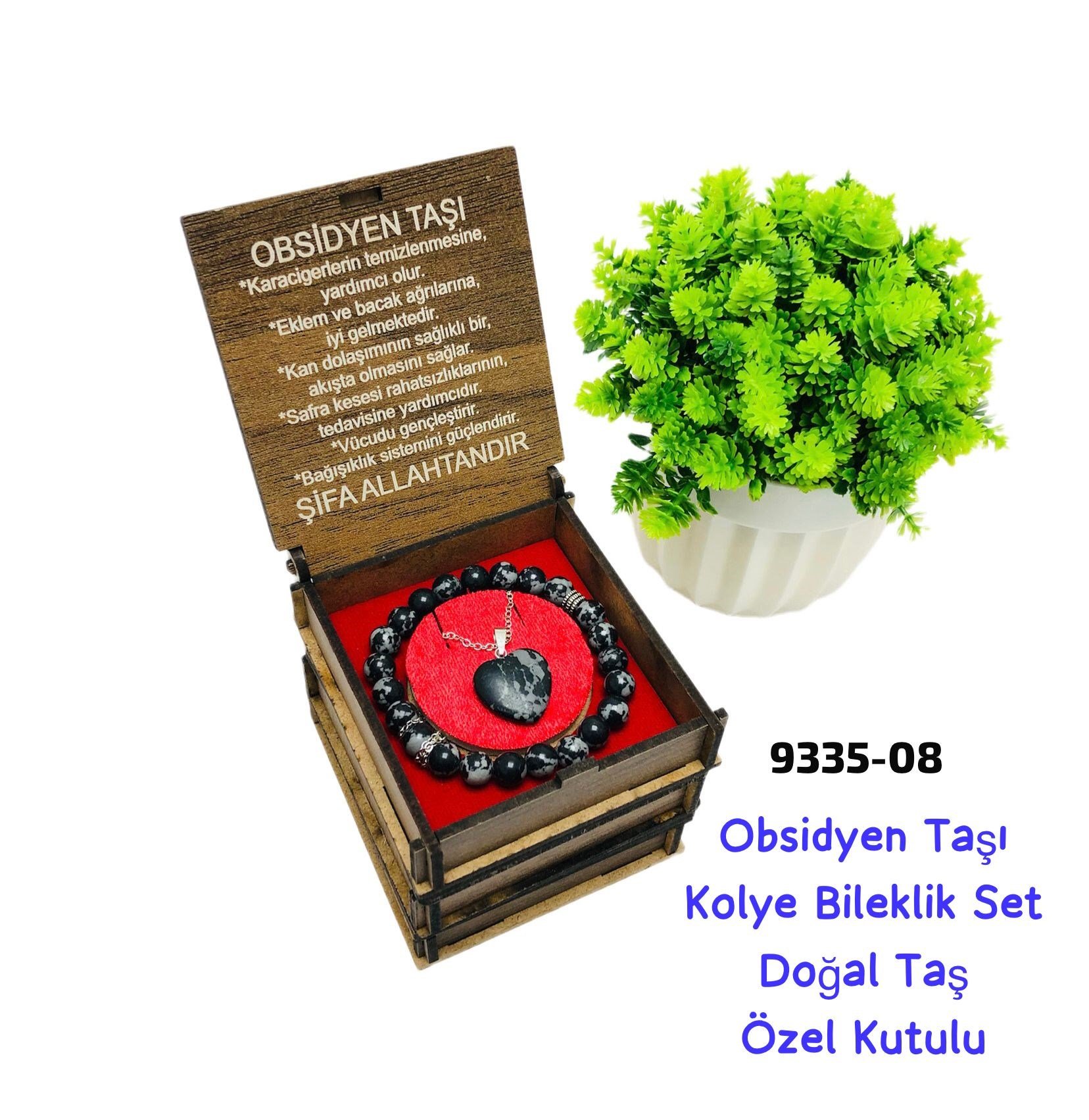 9335 Akik Taşı Kolye Bileklik Set
