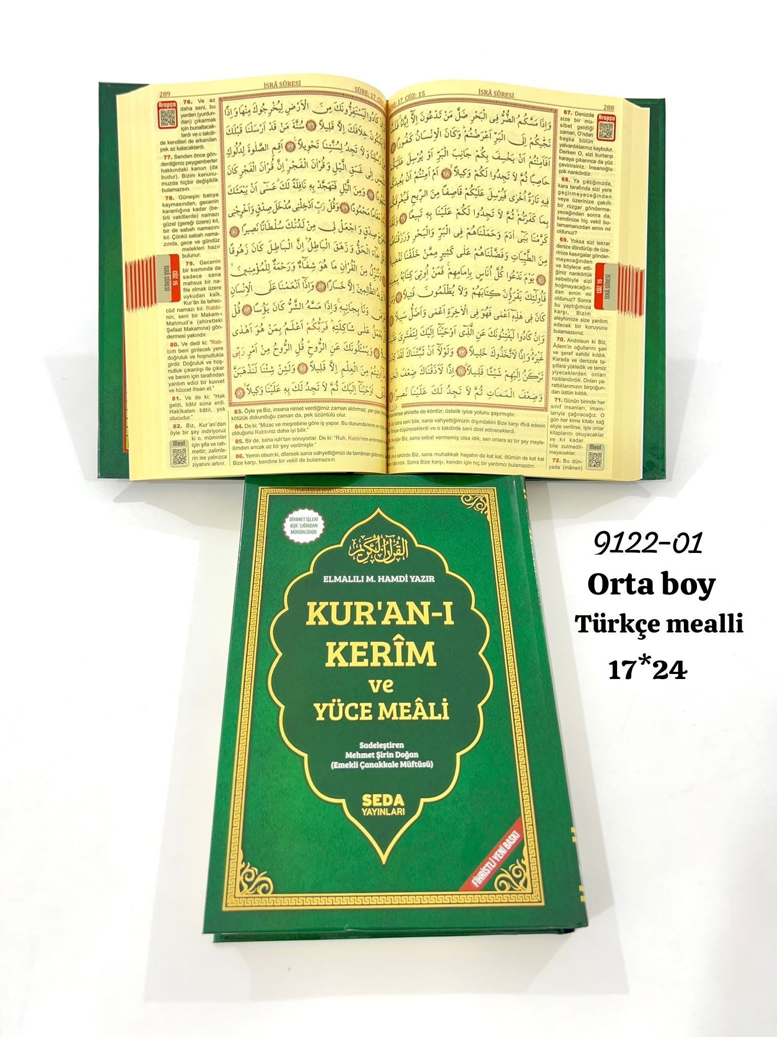 9122 Türkçe Mealli Kuranı Kerim Orta Boy