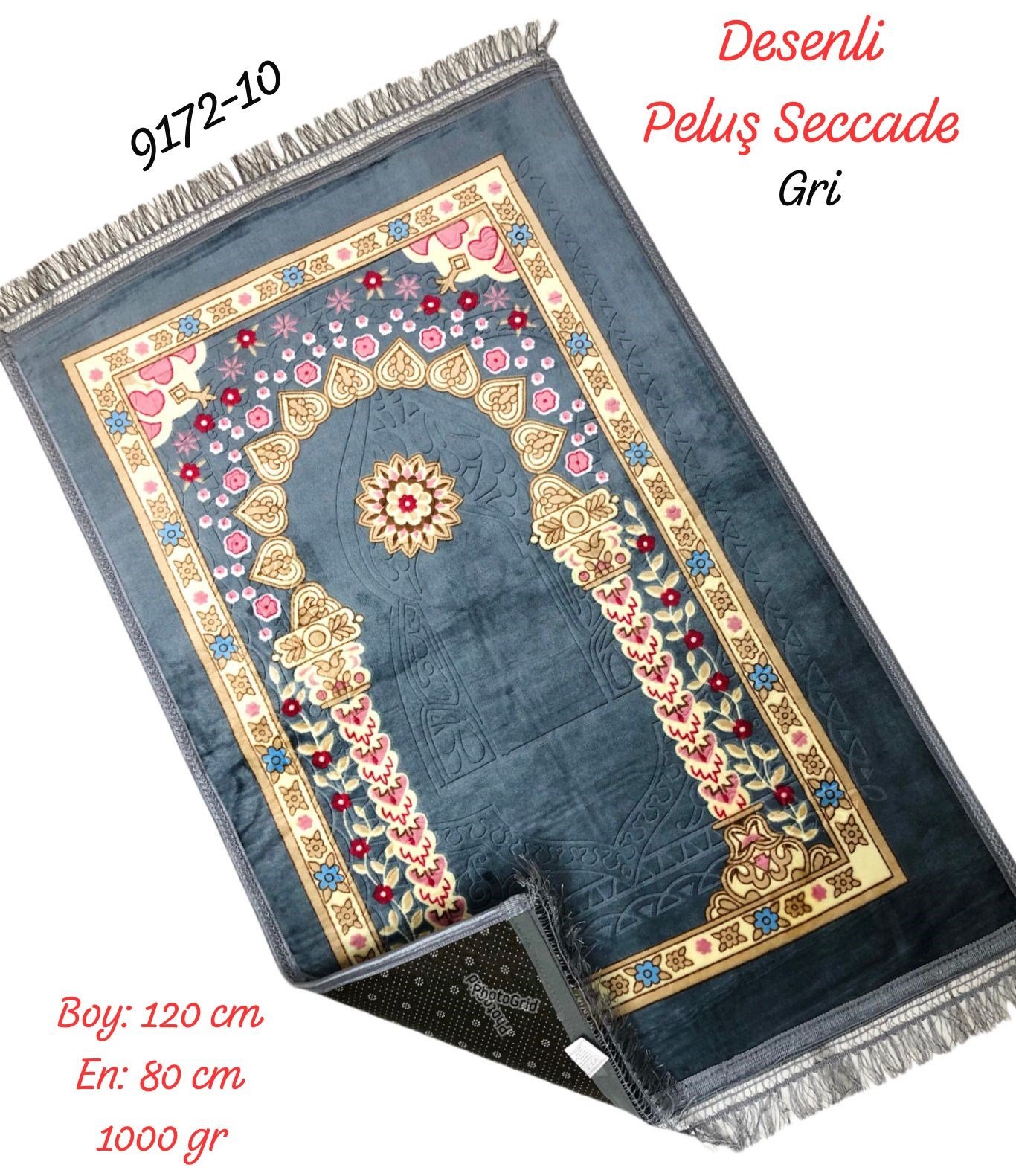 9172 Desenli Peluş Seccade
