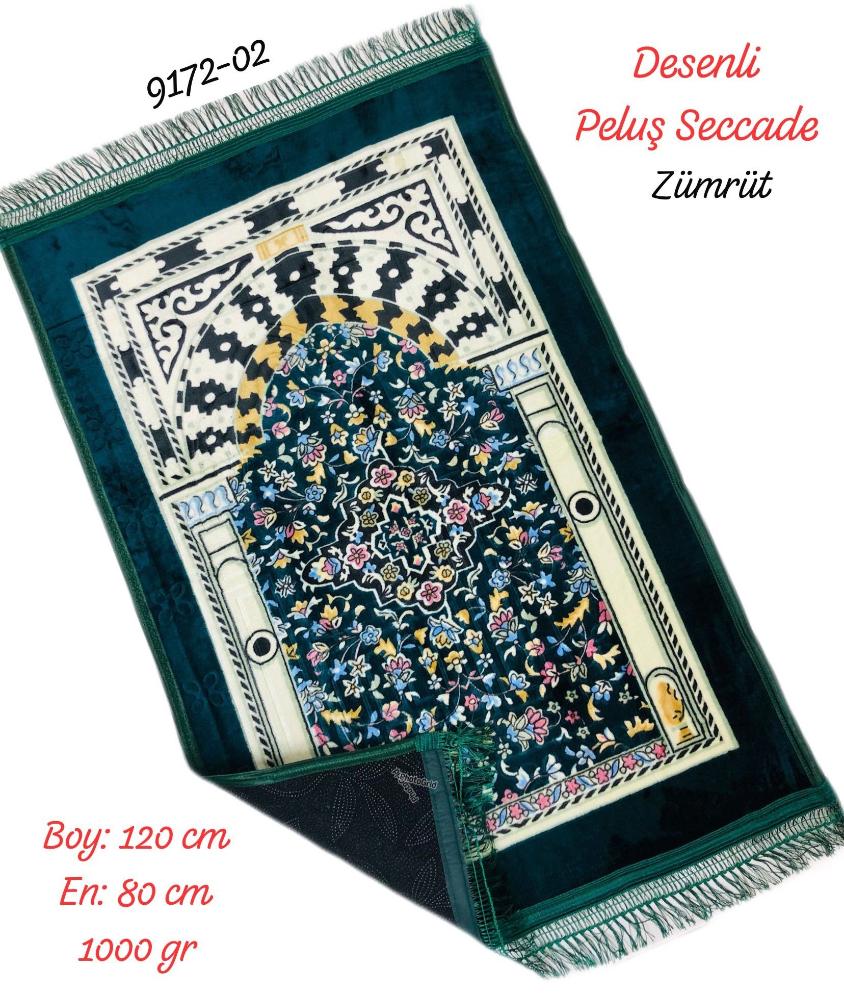 9172 Desenli Peluş Seccade