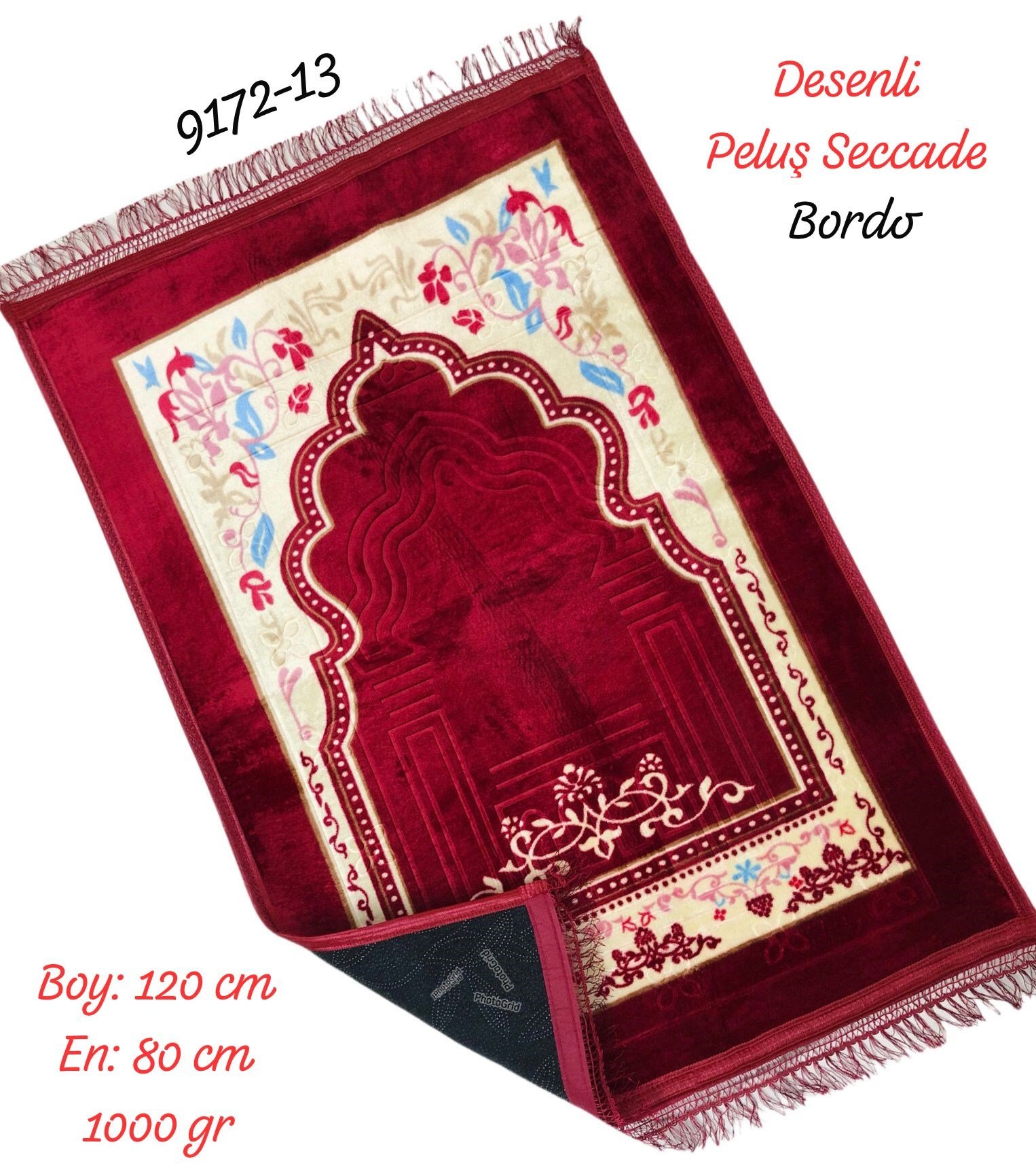 9172 Desenli Peluş Seccade