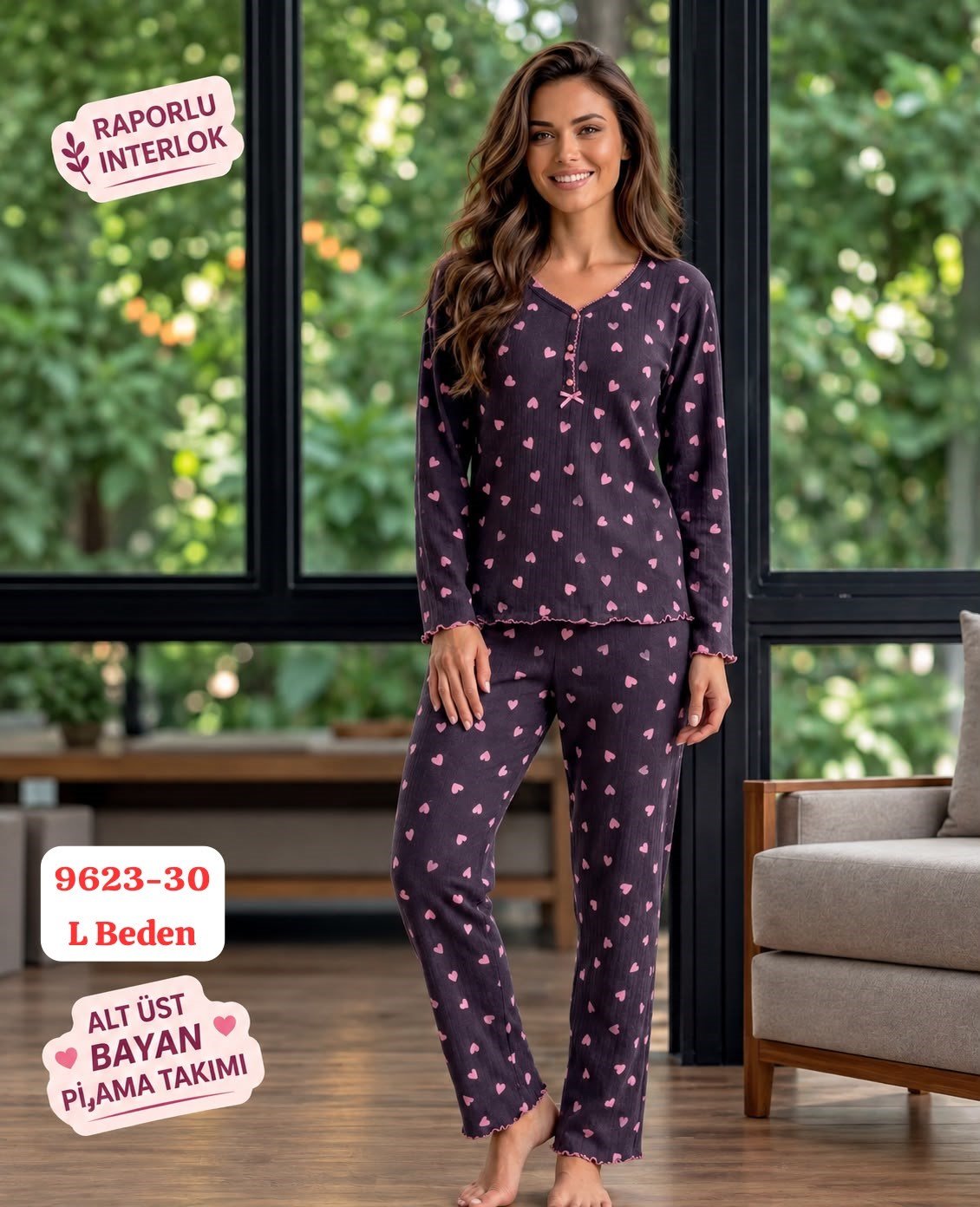 Raporlu İnterlok Pijama Takımı