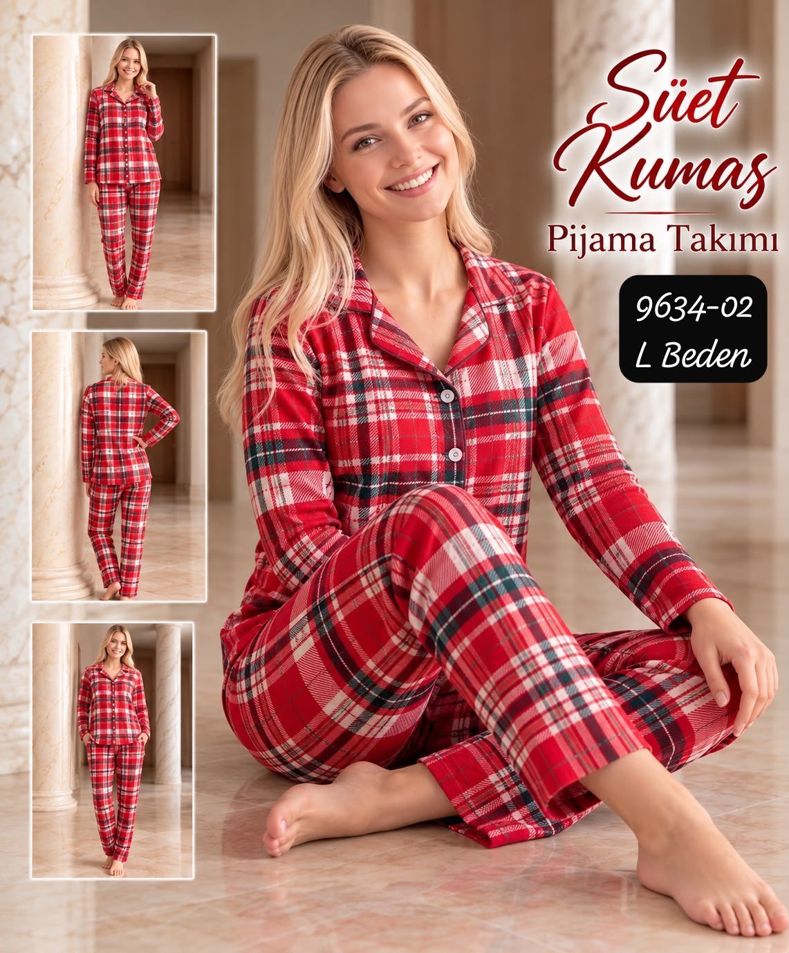 Süet Kumaş Pijama Takımı