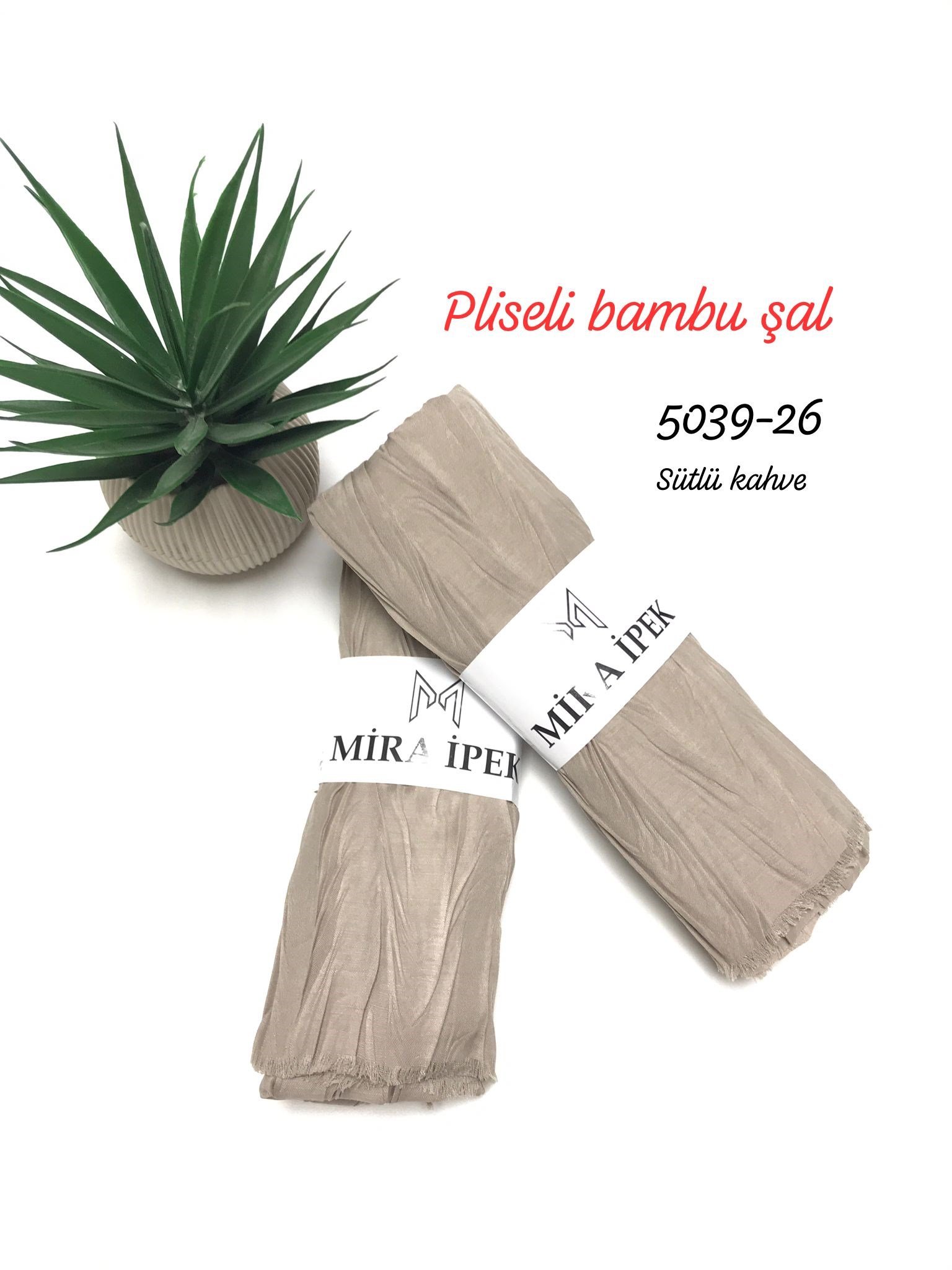 5039 Pliseli Bambu Şal